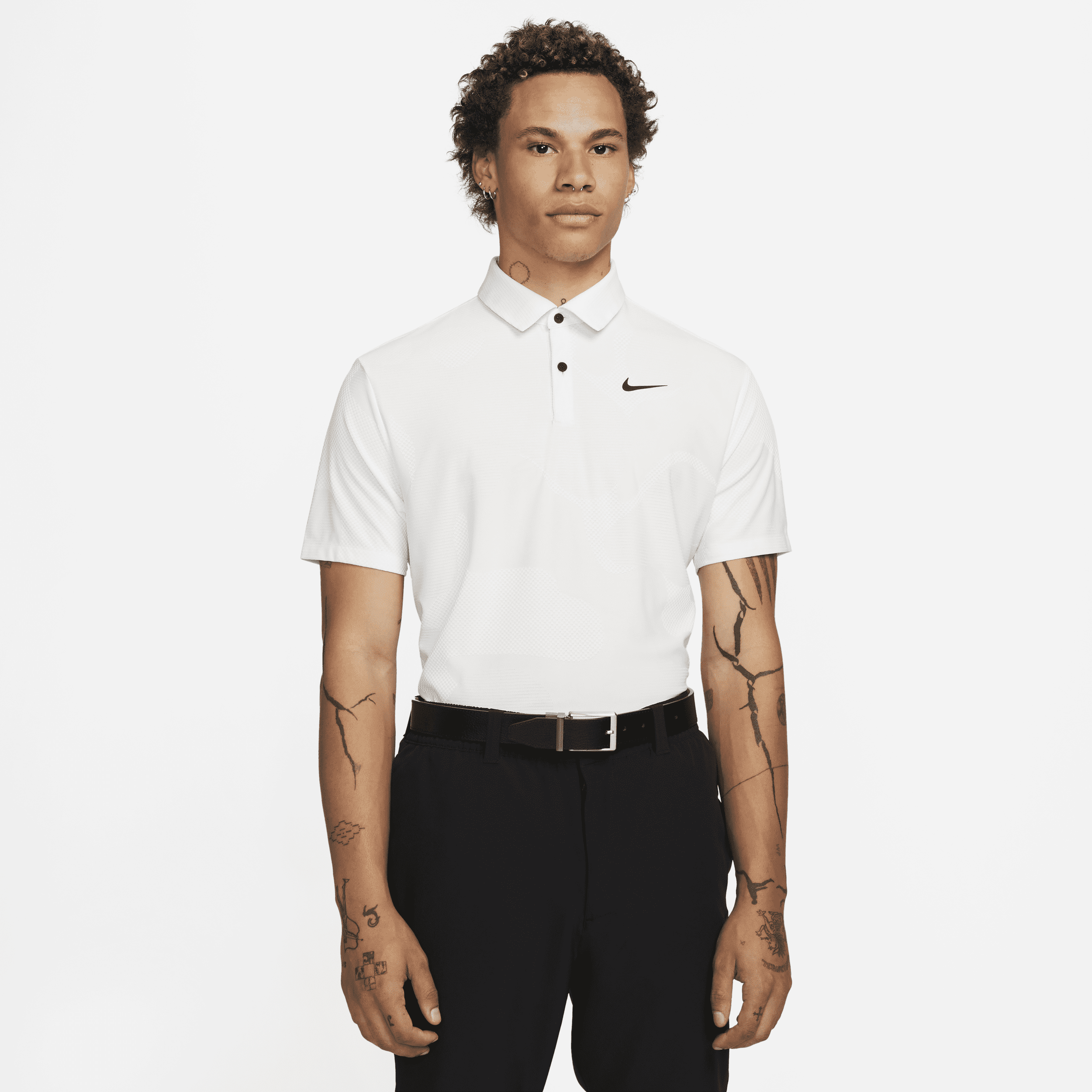 Nike Dri-FIT ADV Tour Golfpolo met camouflageprint voor heren - Wit