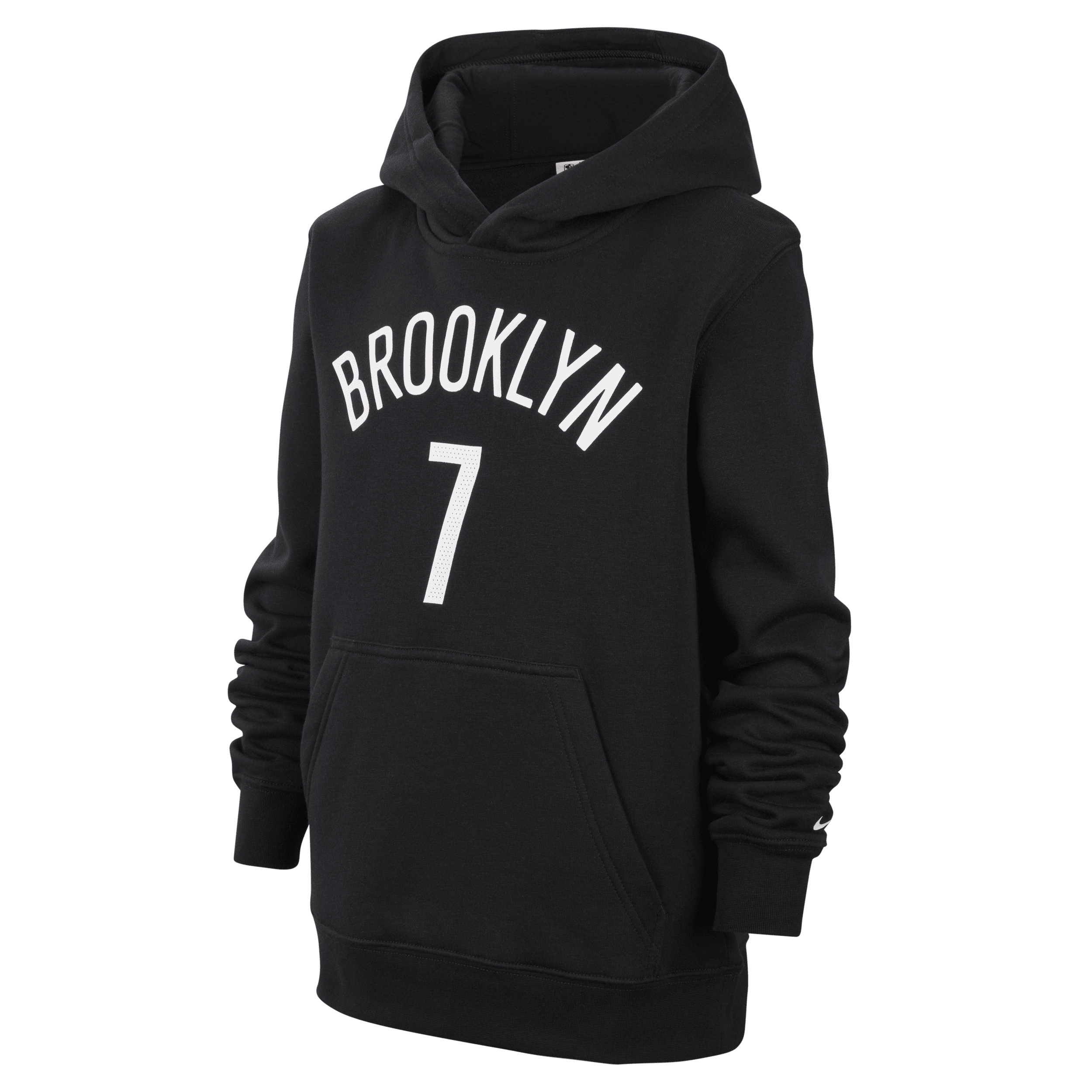 Brooklyn Nets Essential Nike NBA fleecepullover-hættetrøje til større børn - sort
