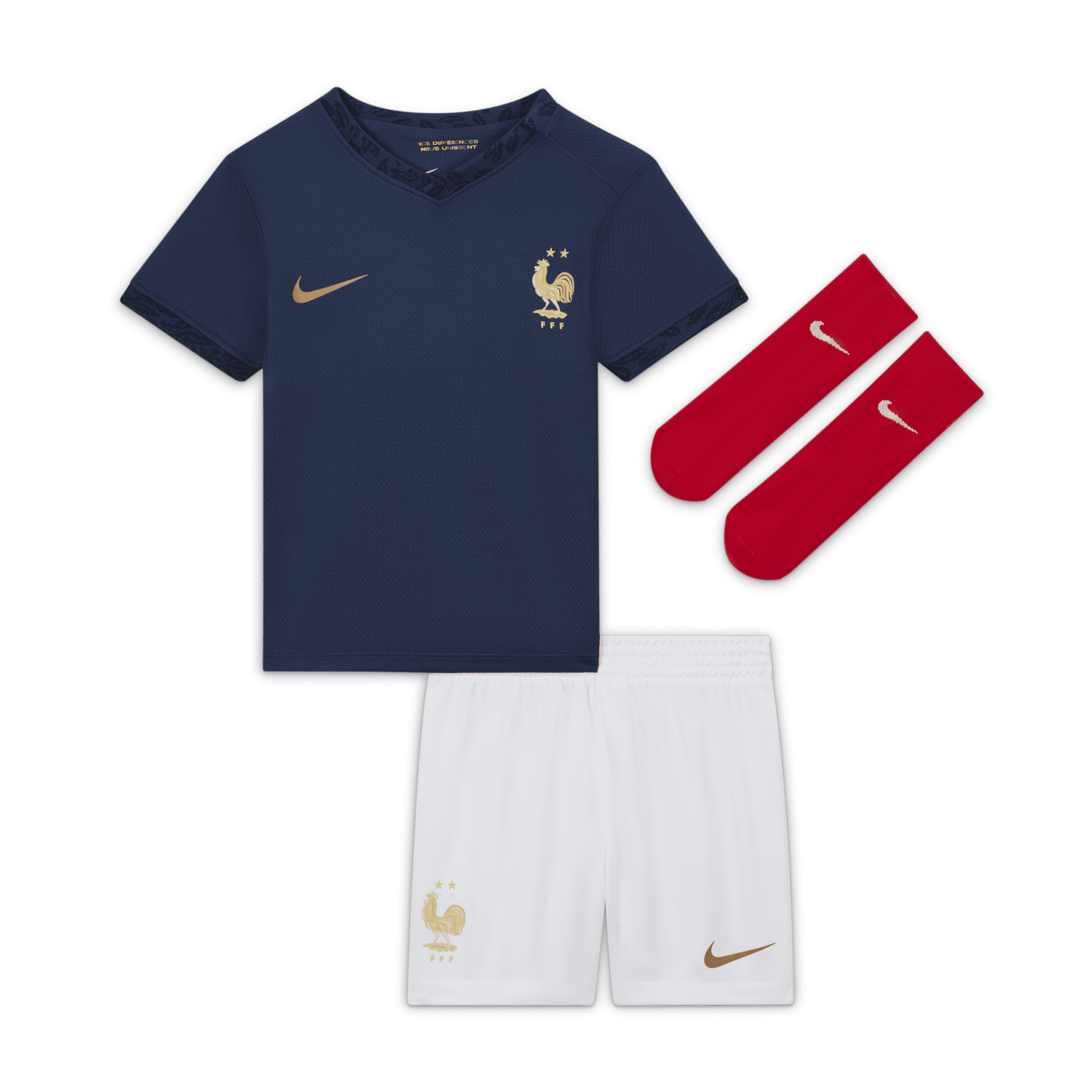 Nike FFF 2022/23 Home-fodboldsæt til babyer/småbørn - blå
