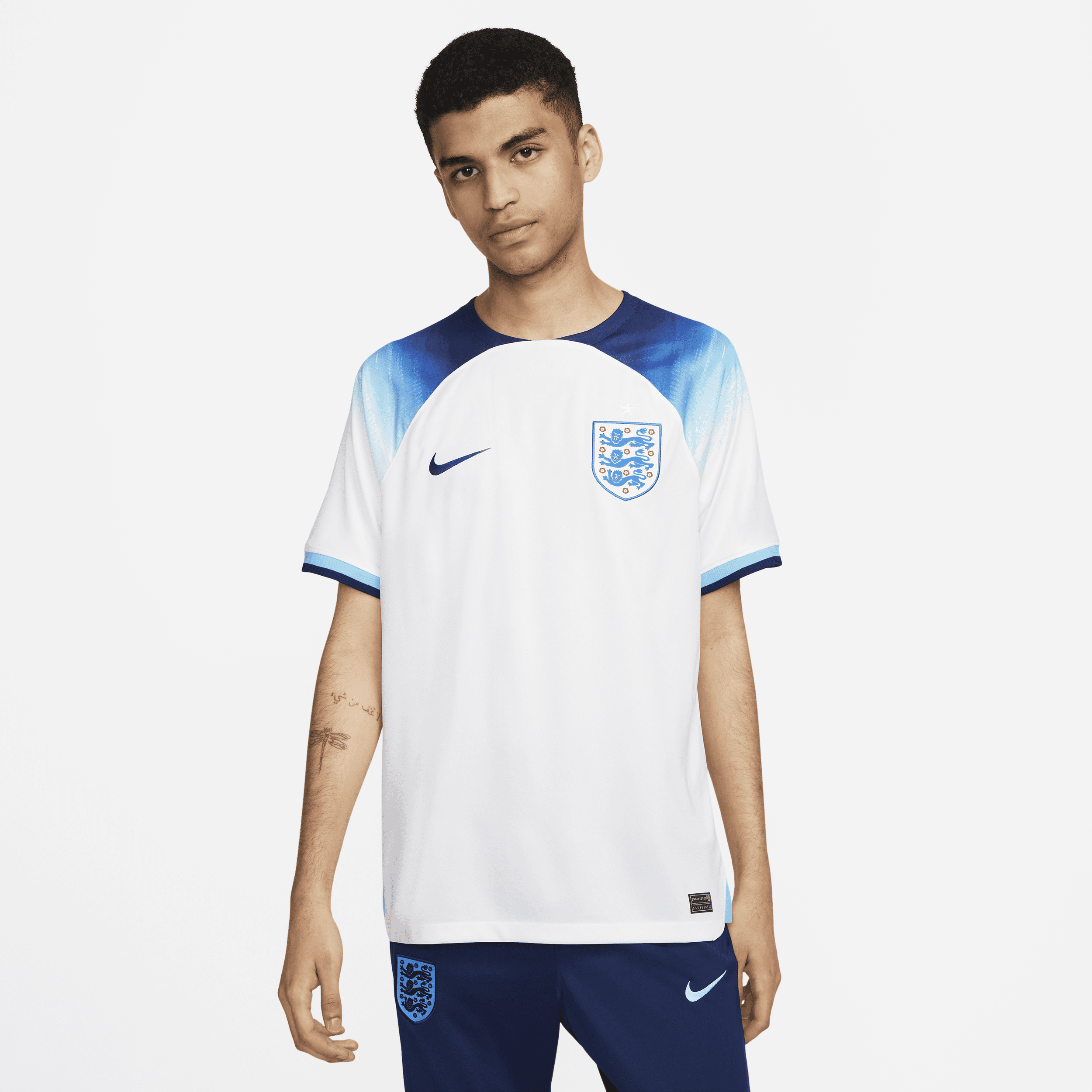 England 2022/23 Stadium Home Nike Dri-FIT-fodboldtrøje til mænd - hvid