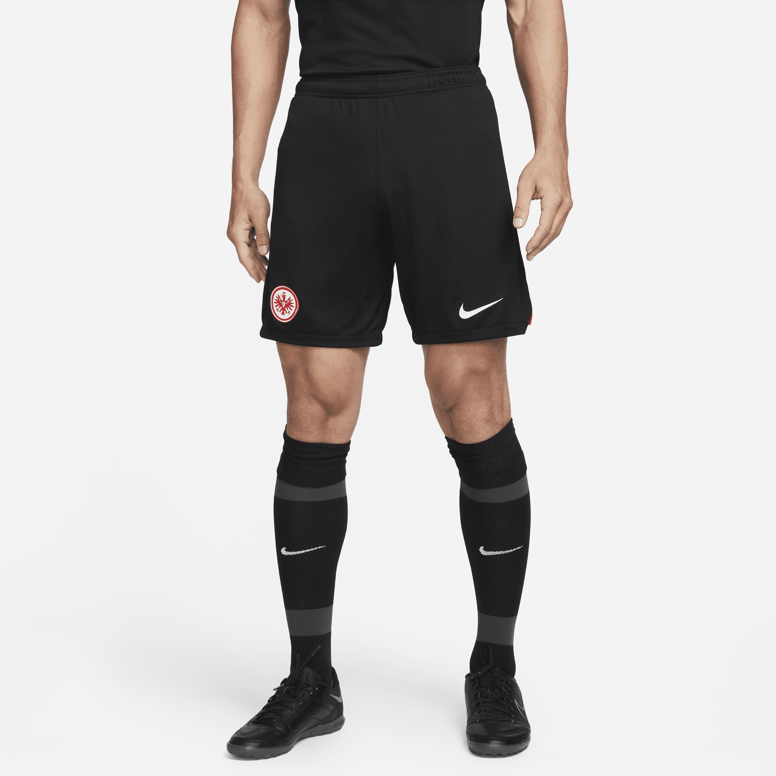 Eintracht Frankfurt 2023/24 Stadium Home/Away Nike Dri-FIT-fodboldshorts til mænd - sort
