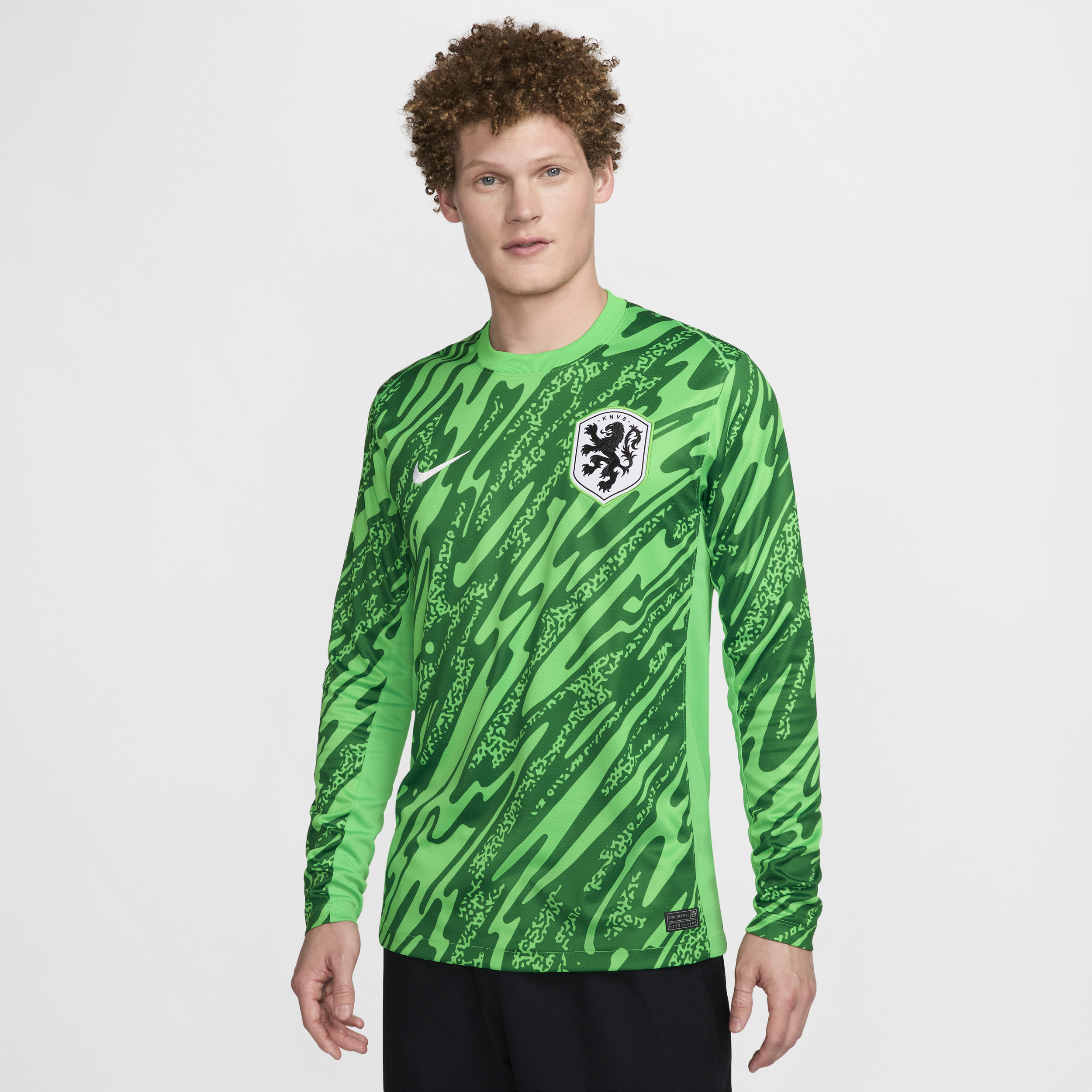 Maglia da calcio replica Nike Dri-FIT Olanda (squadra maschile) 2024/25 Stadium da uomo – Goalkeeper - Verde