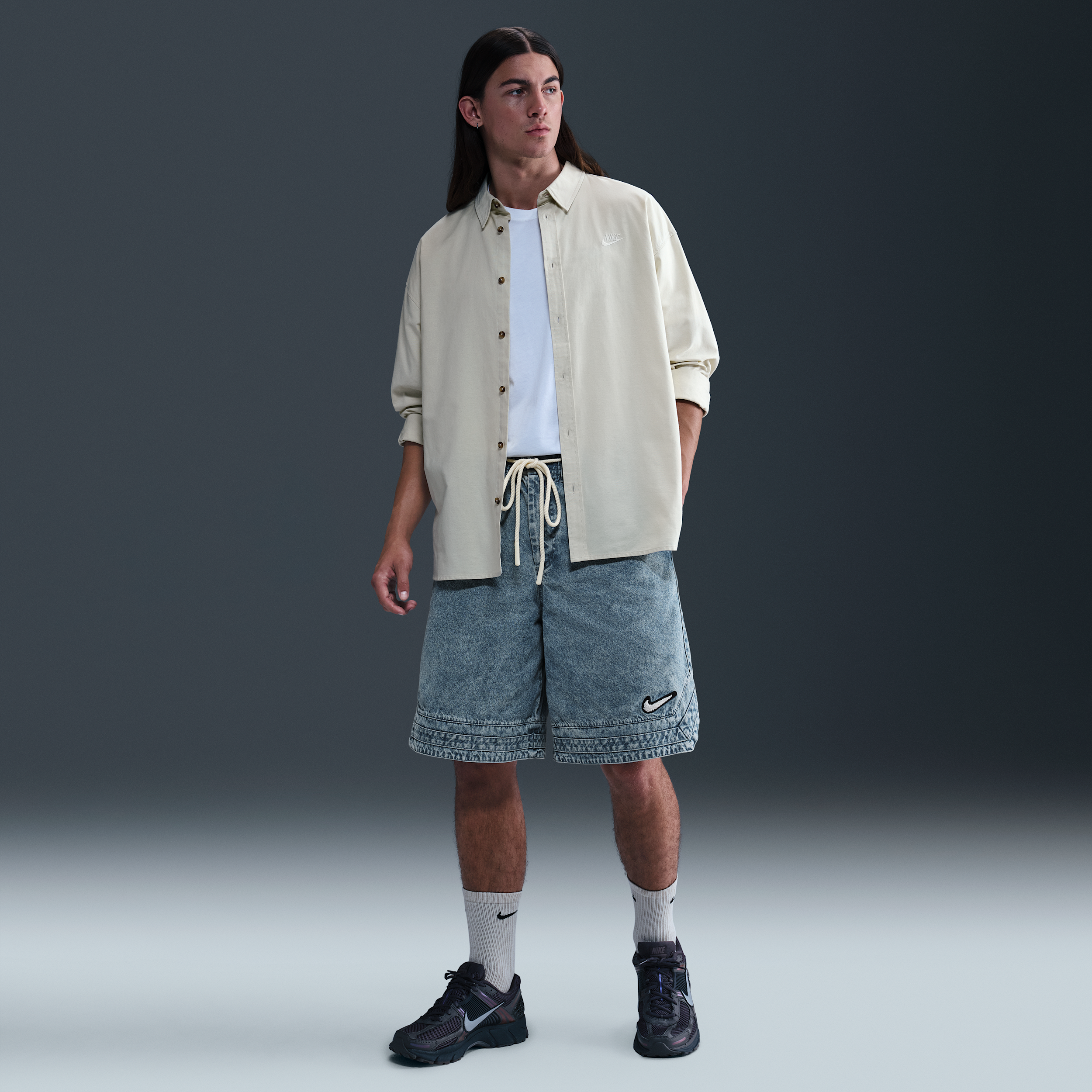 Shorts da basket in denim 25 cm Nike – Uomo - Blu