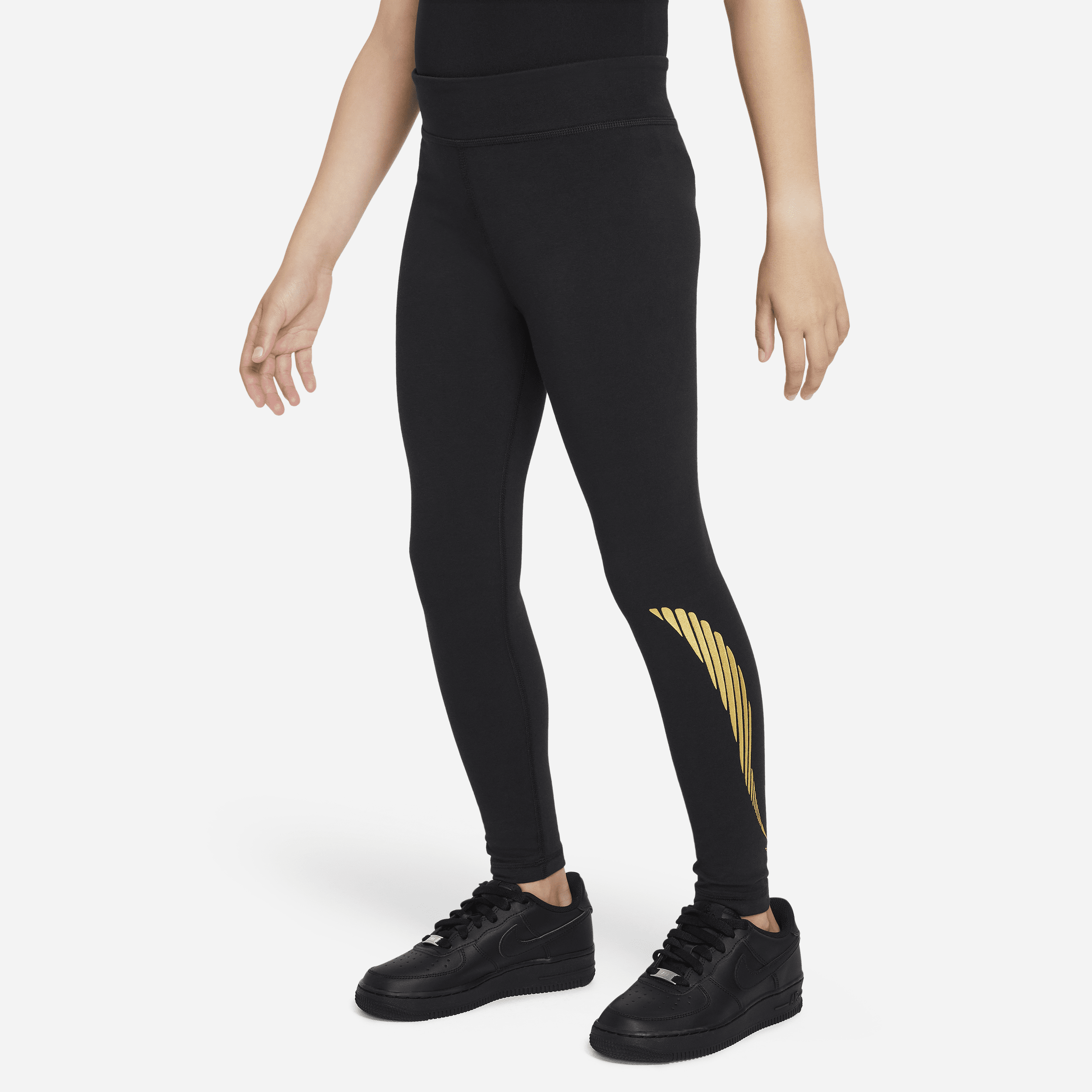 Nike Sportswear Favorites-leggings med høj talje til større børn (piger) - sort
