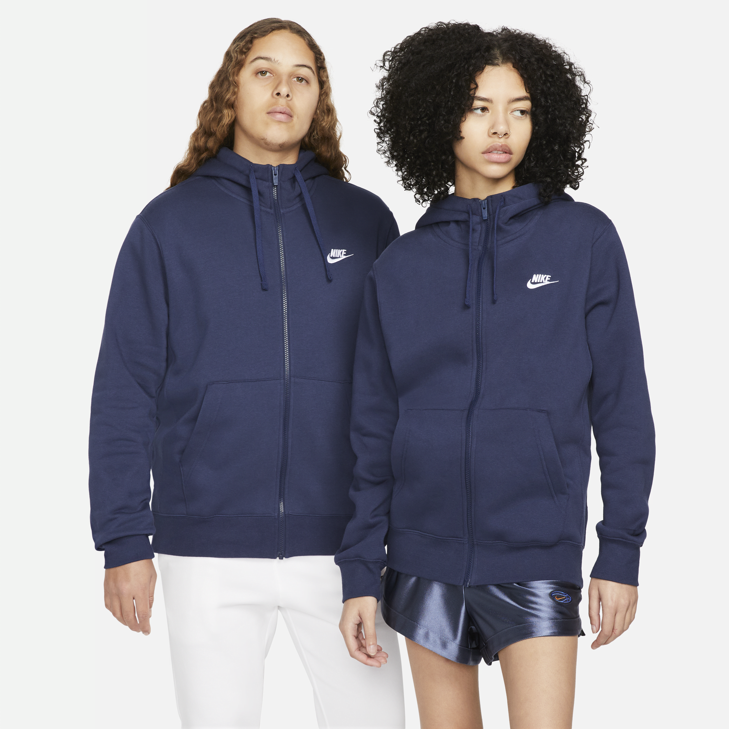 Nike Sportswear Club Fleece-hættetrøje med lynlås til mænd - blå