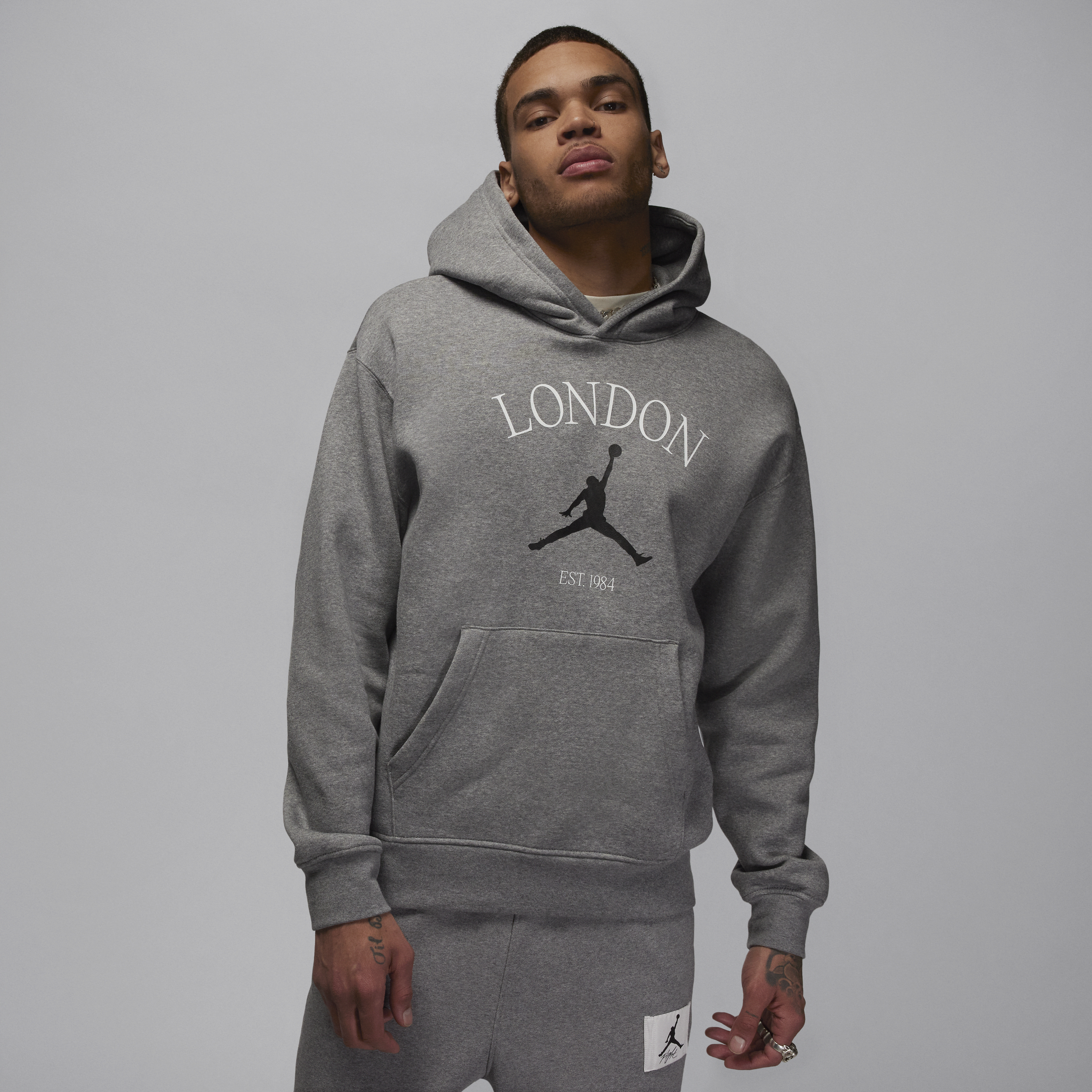 Nike Felpa pullover con cappuccio Jordan London - Uomo - Grigio