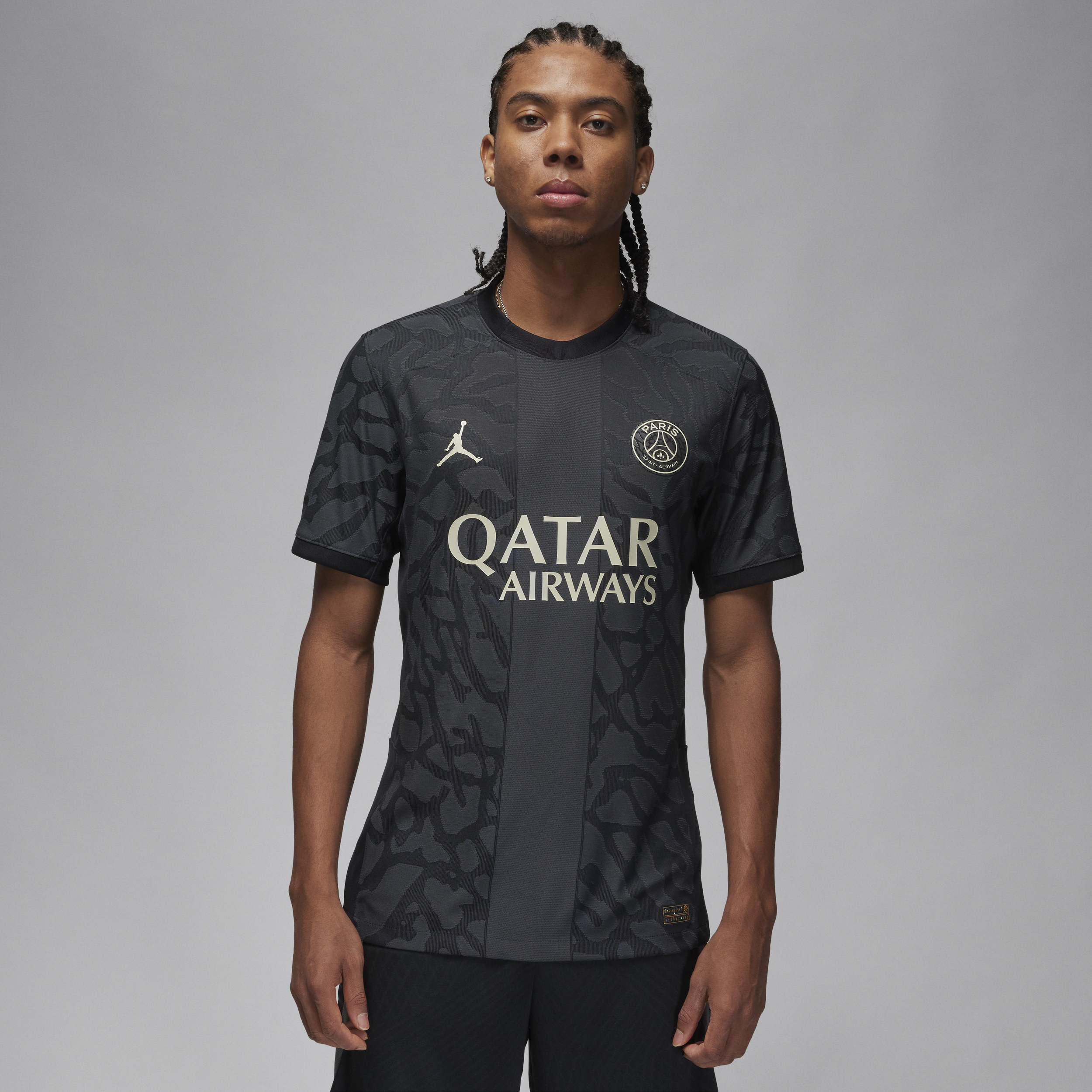 Nike Tercera equipación Match París Saint-Germain 2023/24 Camiseta de fútbol Jordan Dri-FIT ADV - Hombre - Gris