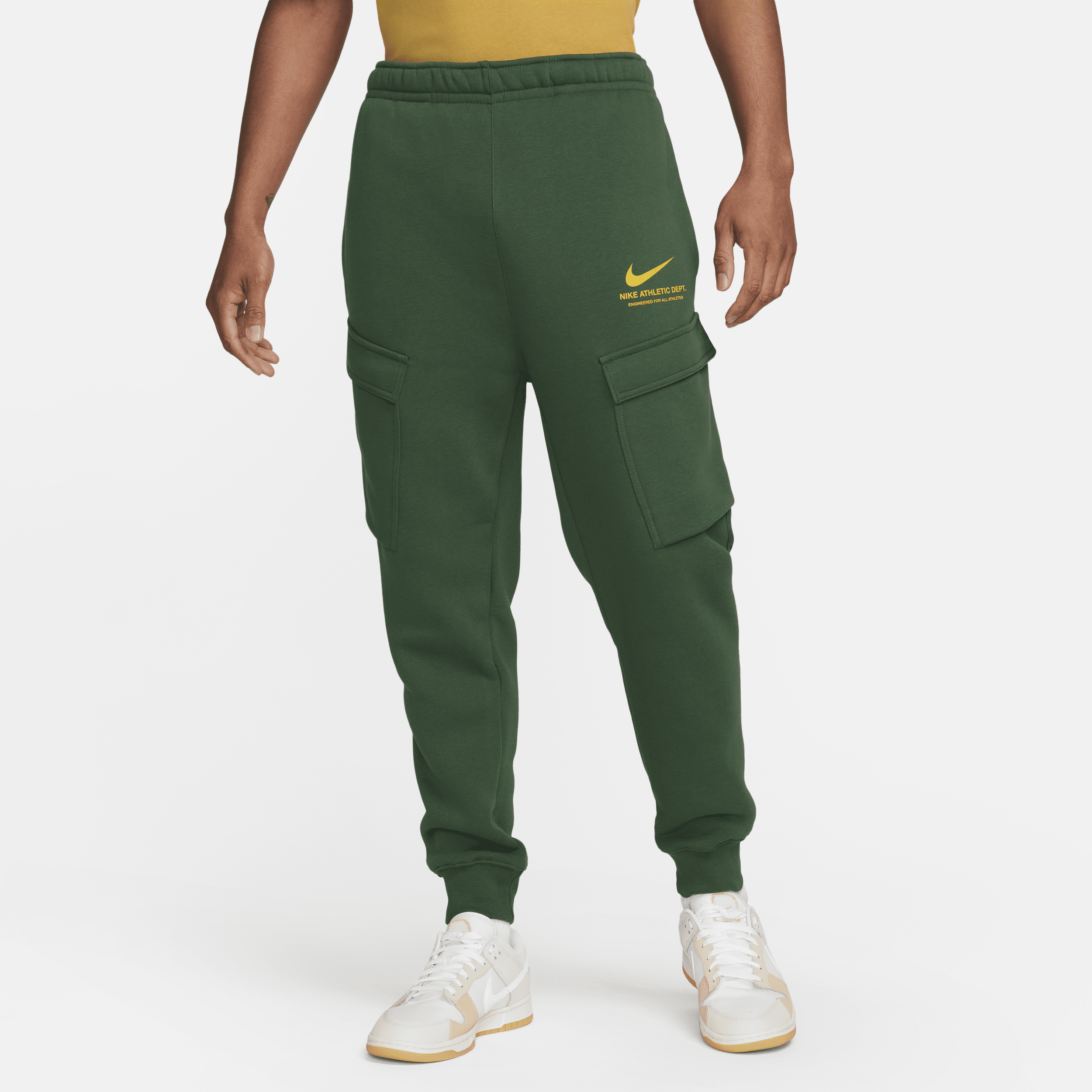 Nike Sportswear-cargobukser i fleece til mænd - grøn
