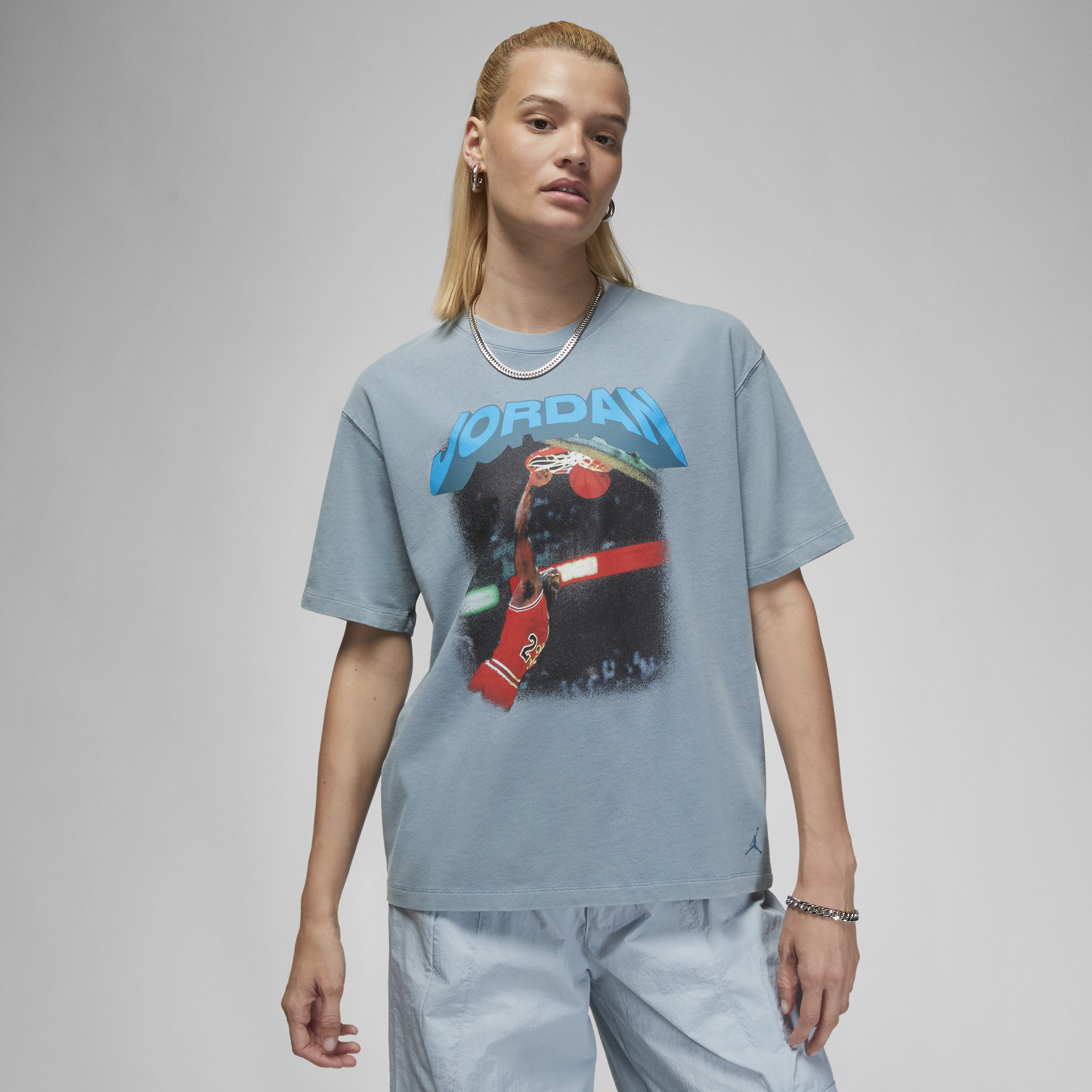 Jordan(Her)itage T-shirt met graphic voor dames - Blauw