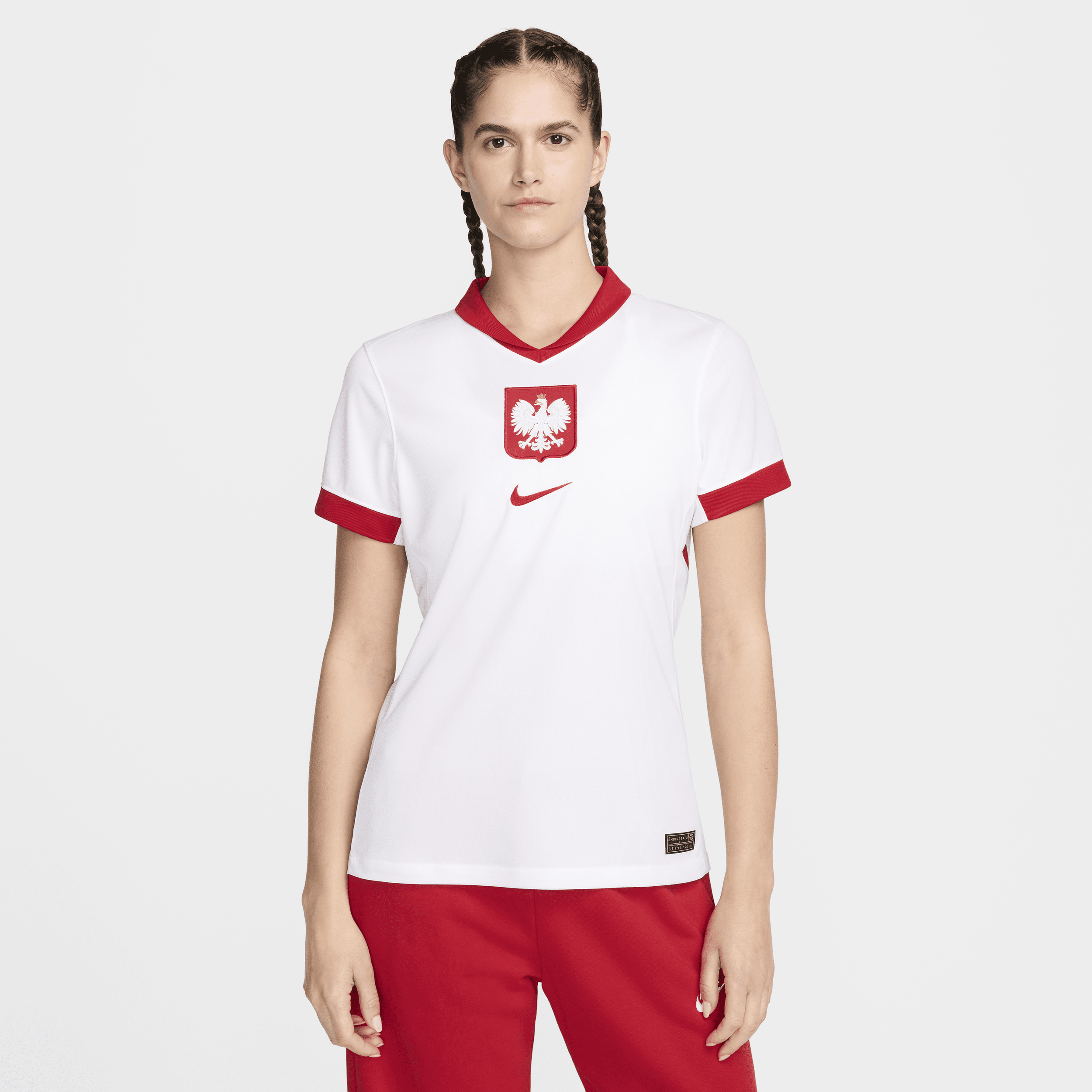 Maglia da calcio replica Nike Dri-FIT Polonia 2024/25 Stadium da donna – Home - Bianco