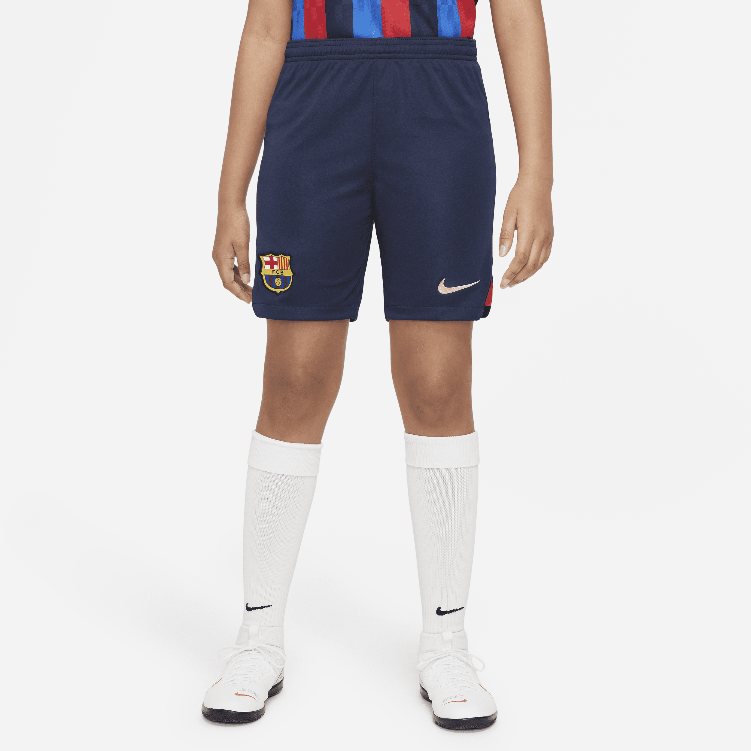 FC Barcelona 2022/23 Stadium Thuis Nike voetbalshorts met Dri-FIT voor kids - Blauw