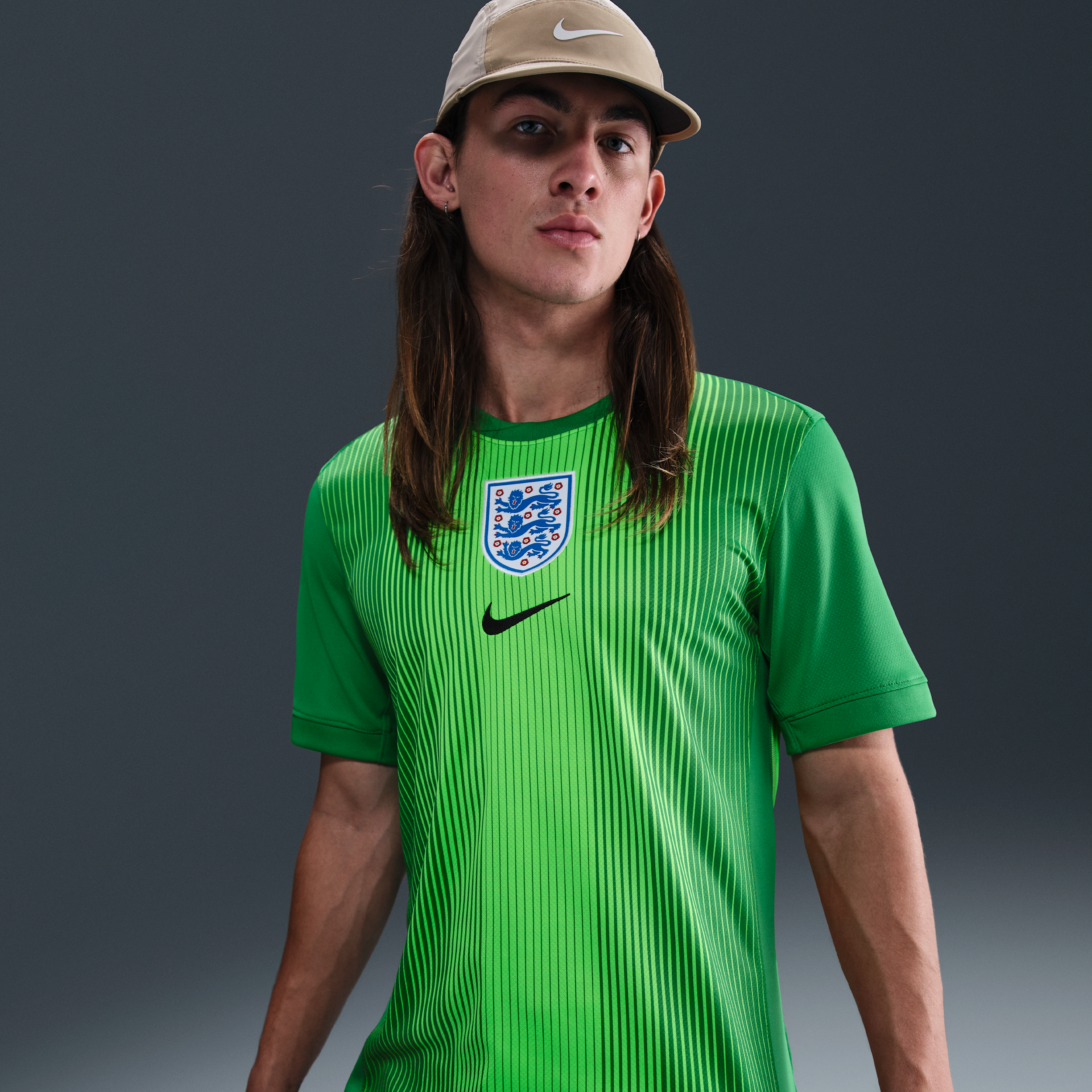 Maglia da calcio replica a manica corta Nike Dri-FIT Inghilterra 2025/26 Stadium da uomo – Goalkeeper - Verde