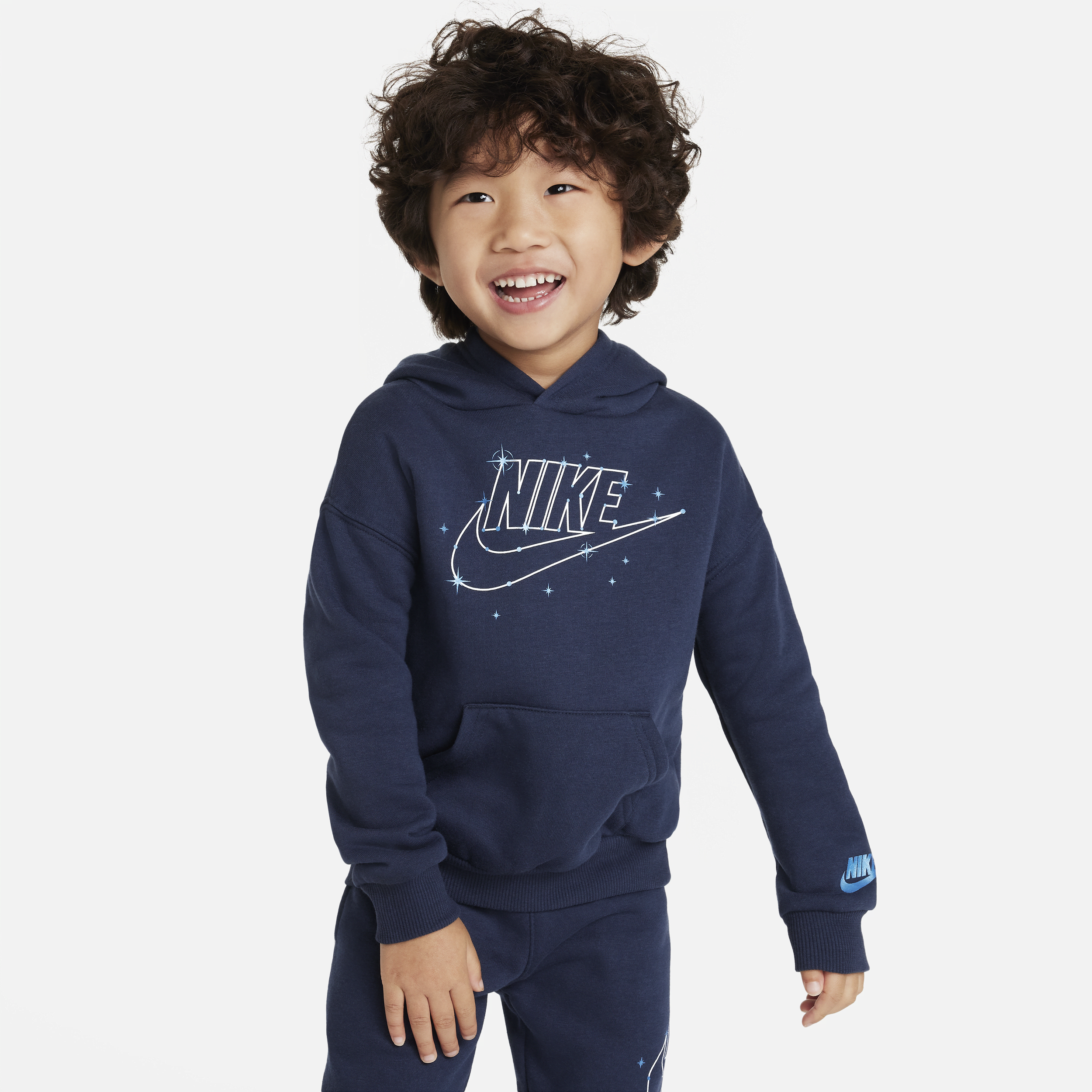 Felpa pullover con cappuccio Nike Sportswear Shine Fleece – Bimbo/a - Blu