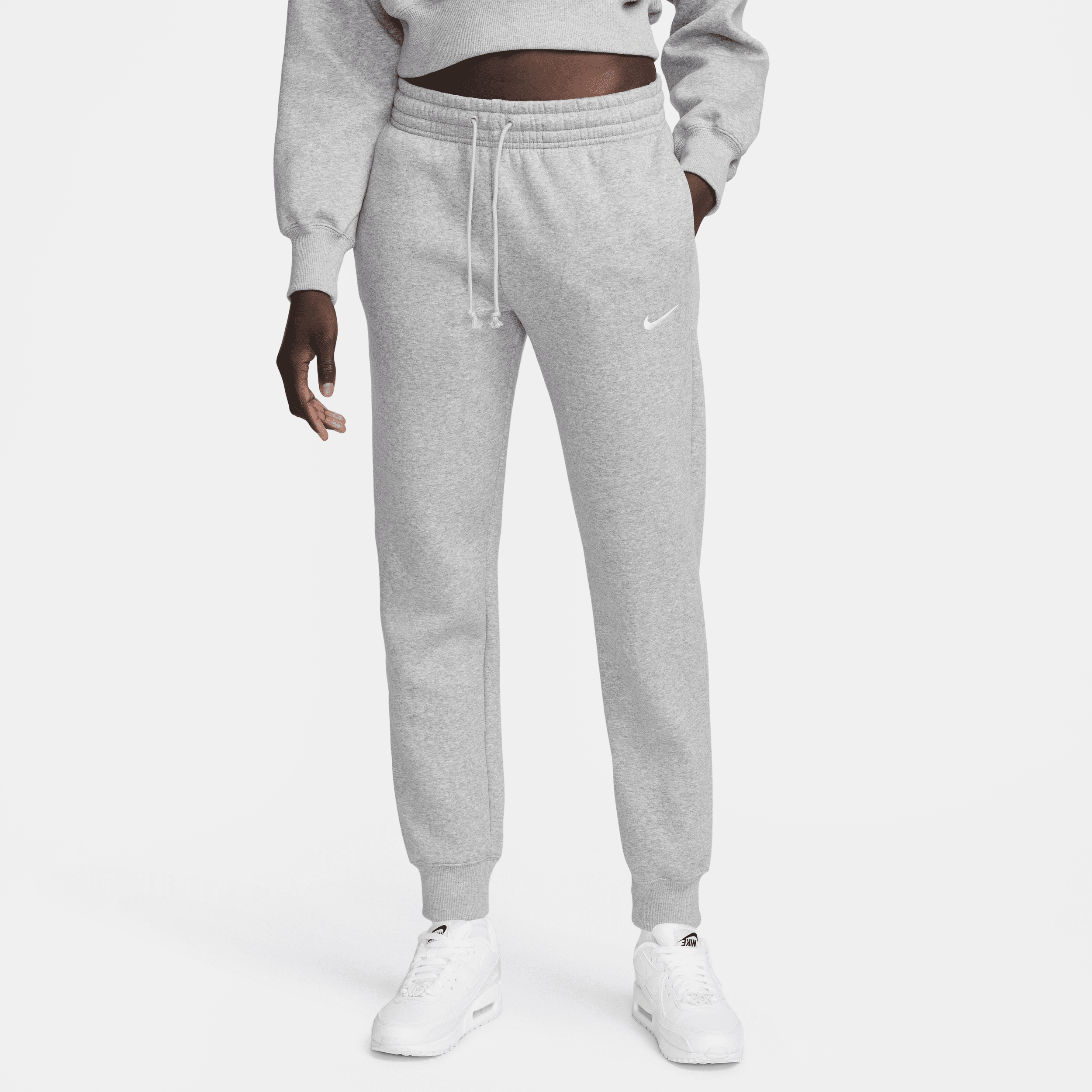 Nike Sportswear Phoenix Fleece joggingbroek met halfhoge taille voor dames - Grijs
