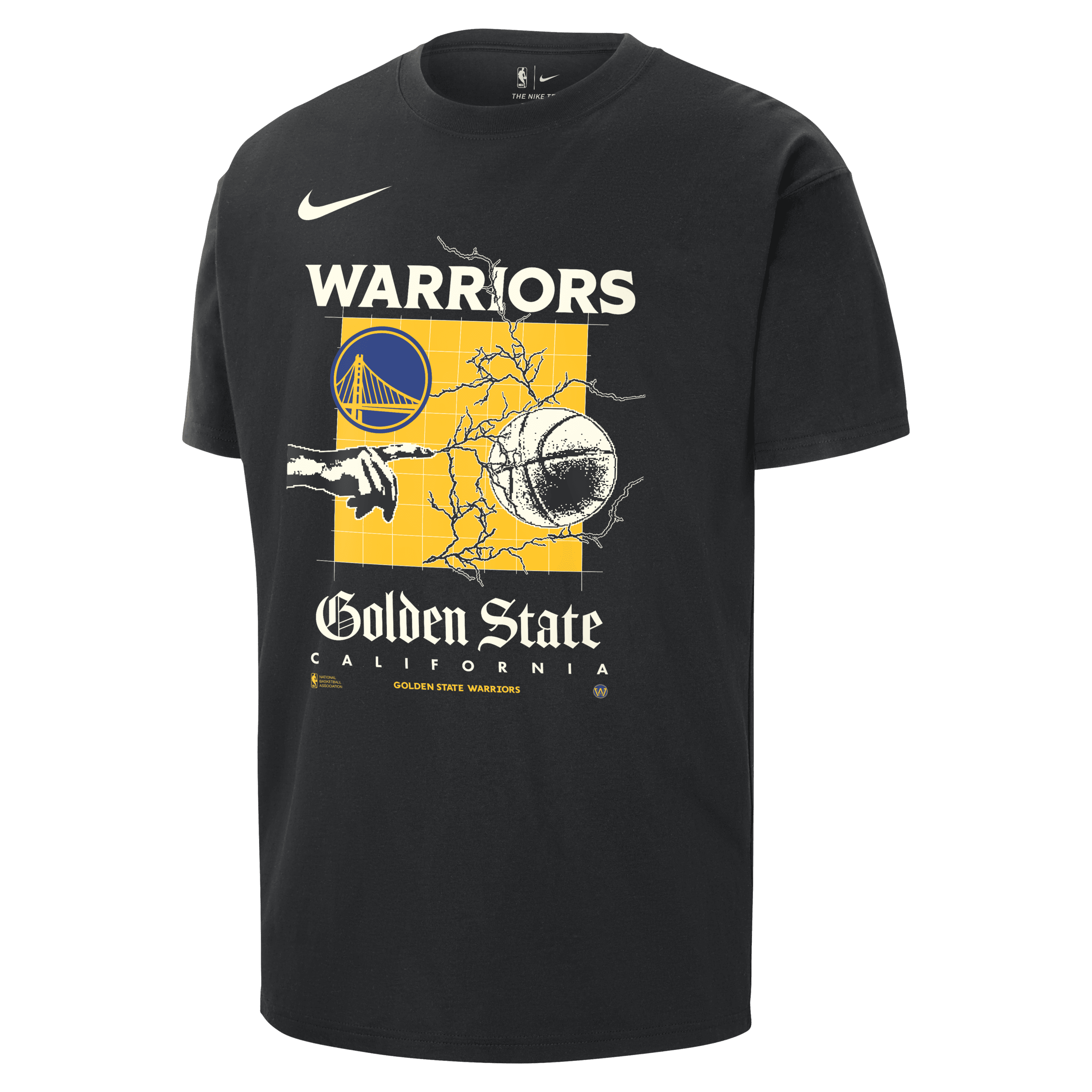 Golden State Warriors Courtside Nike NBA Max90-T-shirt til mænd - sort