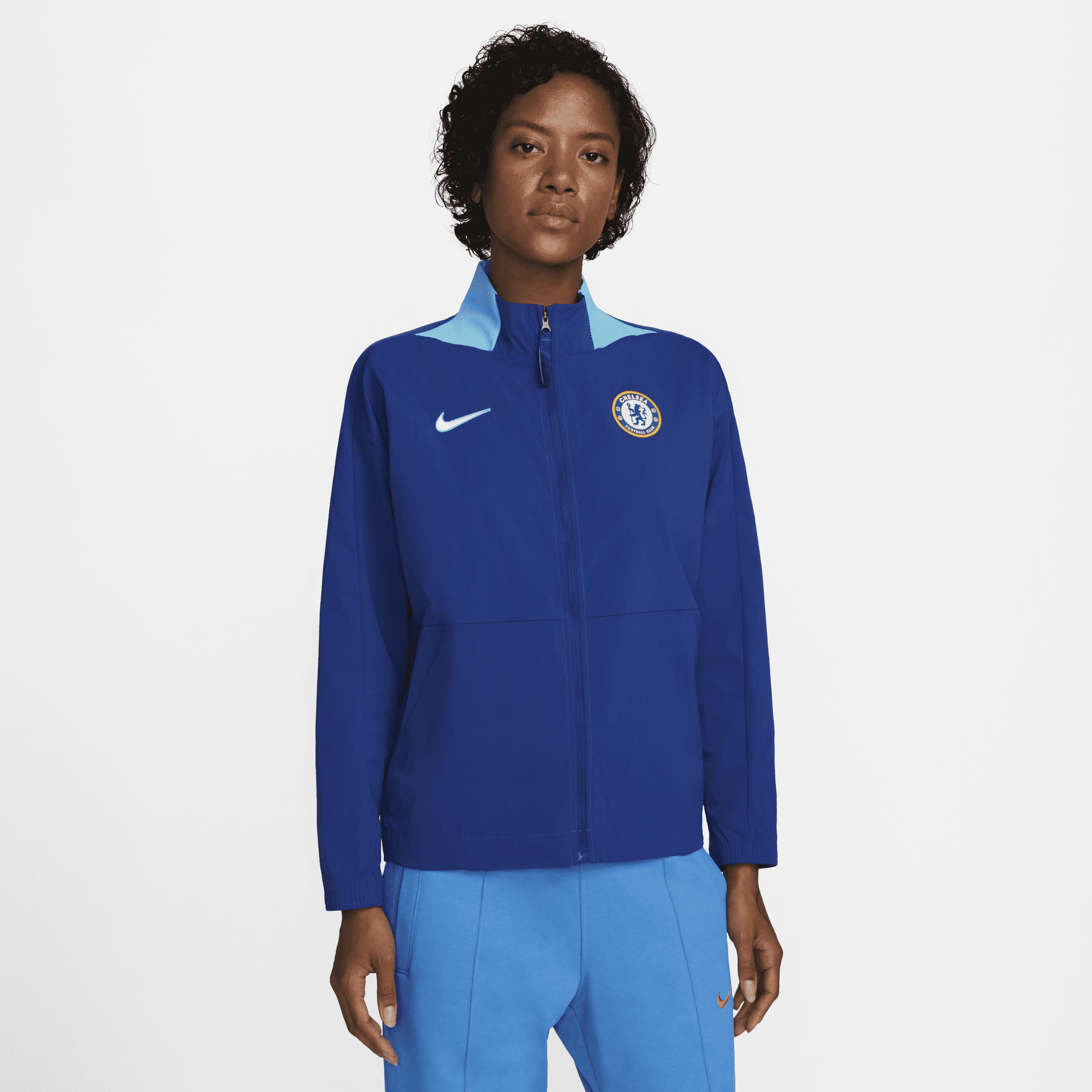 Chelsea FC Nike Dri-FIT-fodboldjakke til kvinder - blå