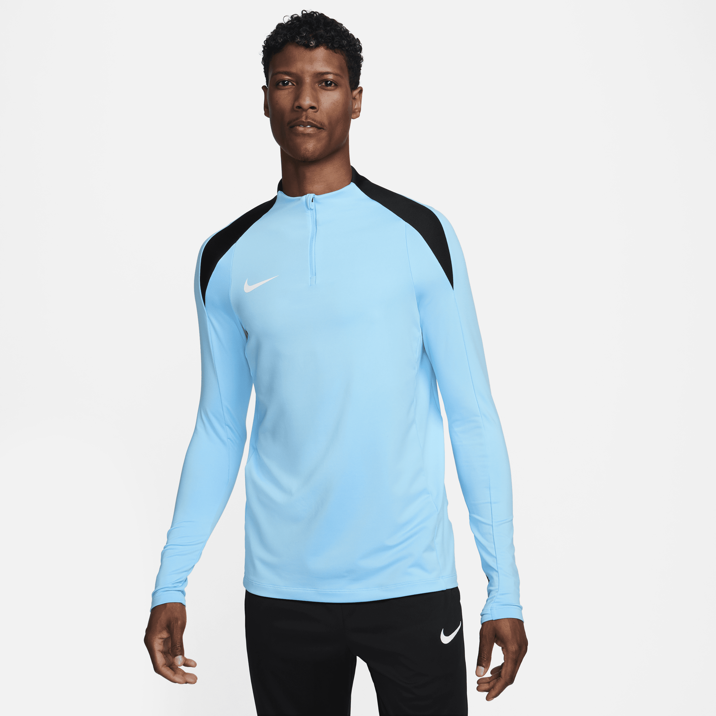 Maglia da calcio per allenamento con zip a metà lunghezza Dri-FIT Nike Strike – Uomo - Blu