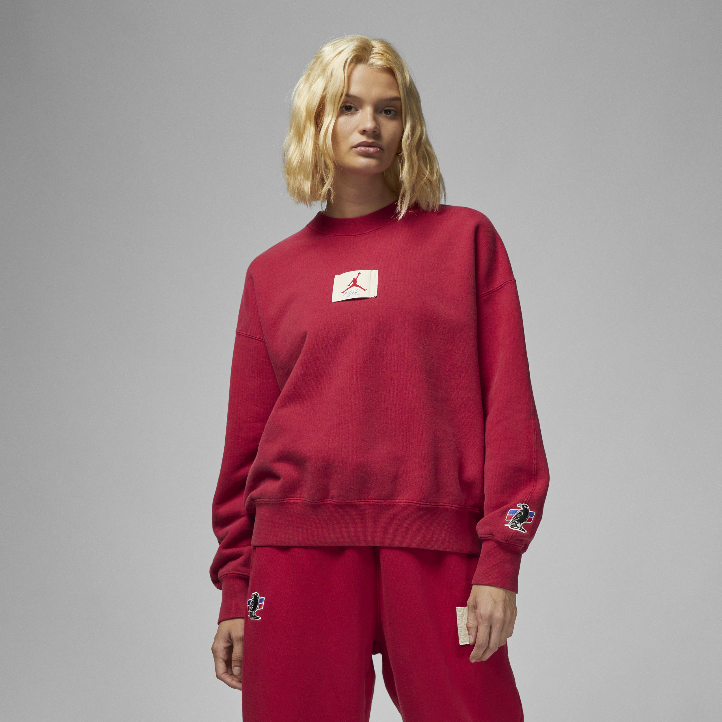 Jordan x Two 18-sweatshirt med rund hals til kvinder - rød