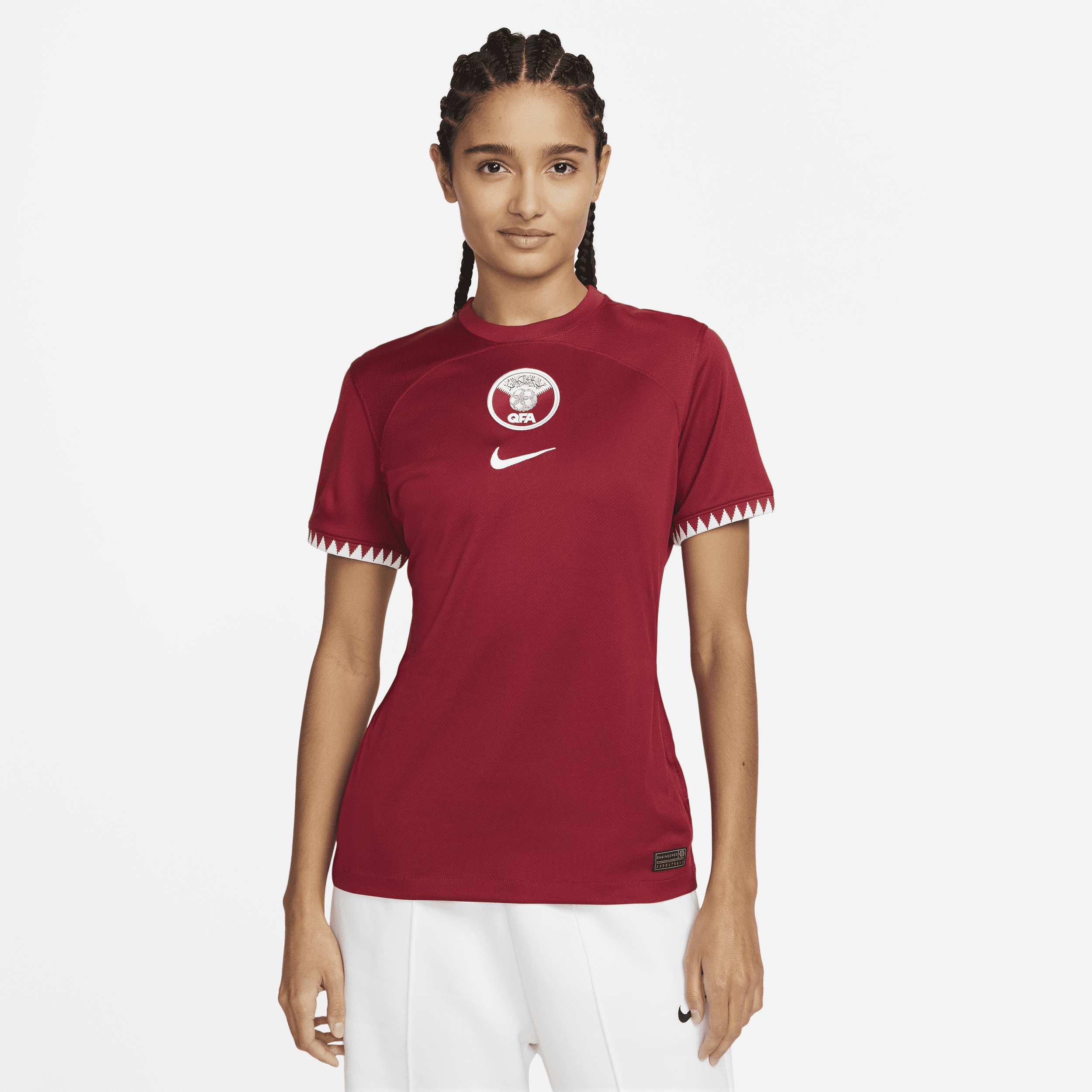 Qatar 2022/23 Stadium Home Nike Dri-FIT-fodboldtrøje til kvinder - rød