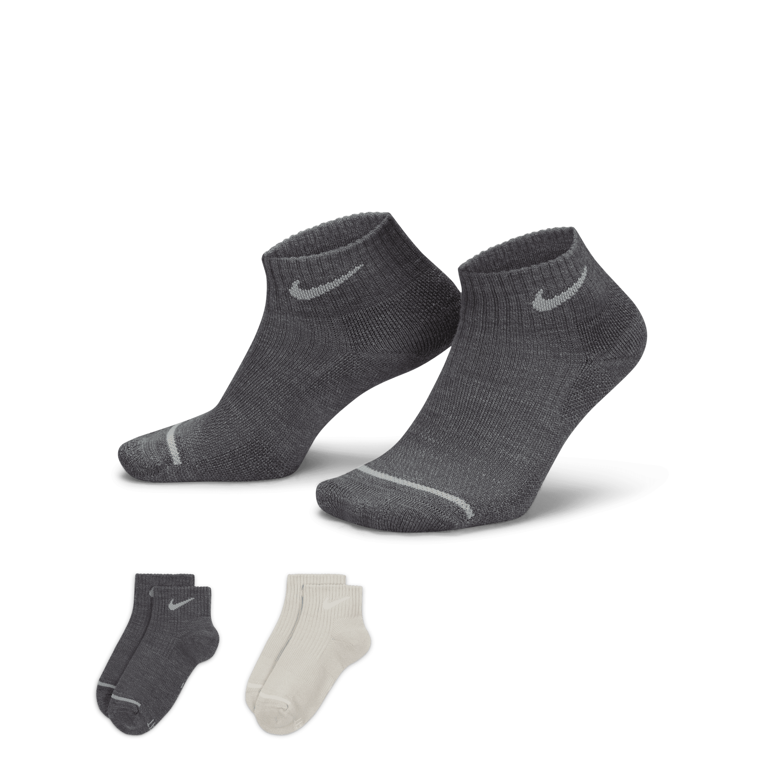 Calze alla caviglia ammortizzate Nike Everyday Wool (2 paia) - Multicolore