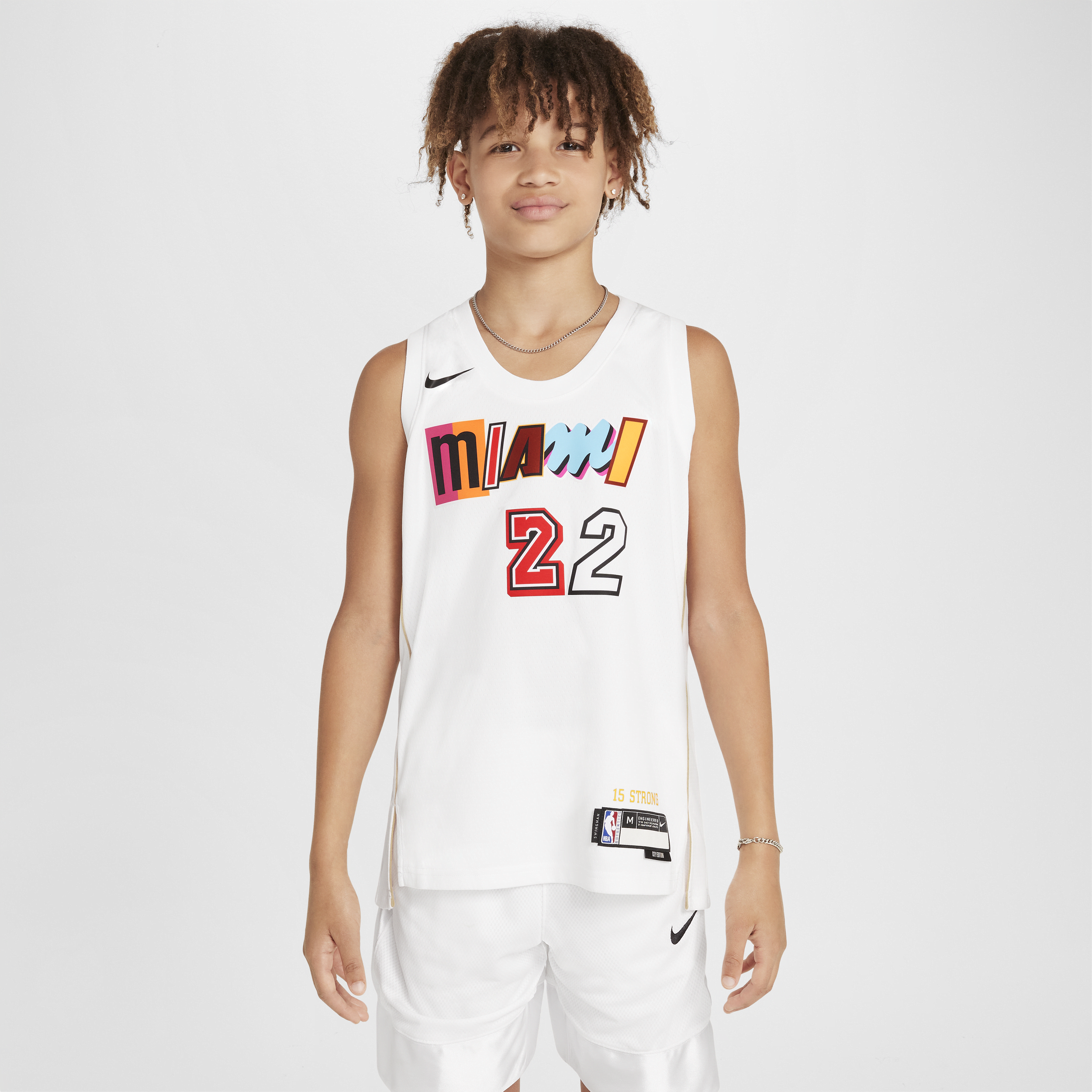 Maglia Jimmy Butler Miami Heat City Edition Nike Dri-FIT Swingman NBA – Ragazzi - Bianco
