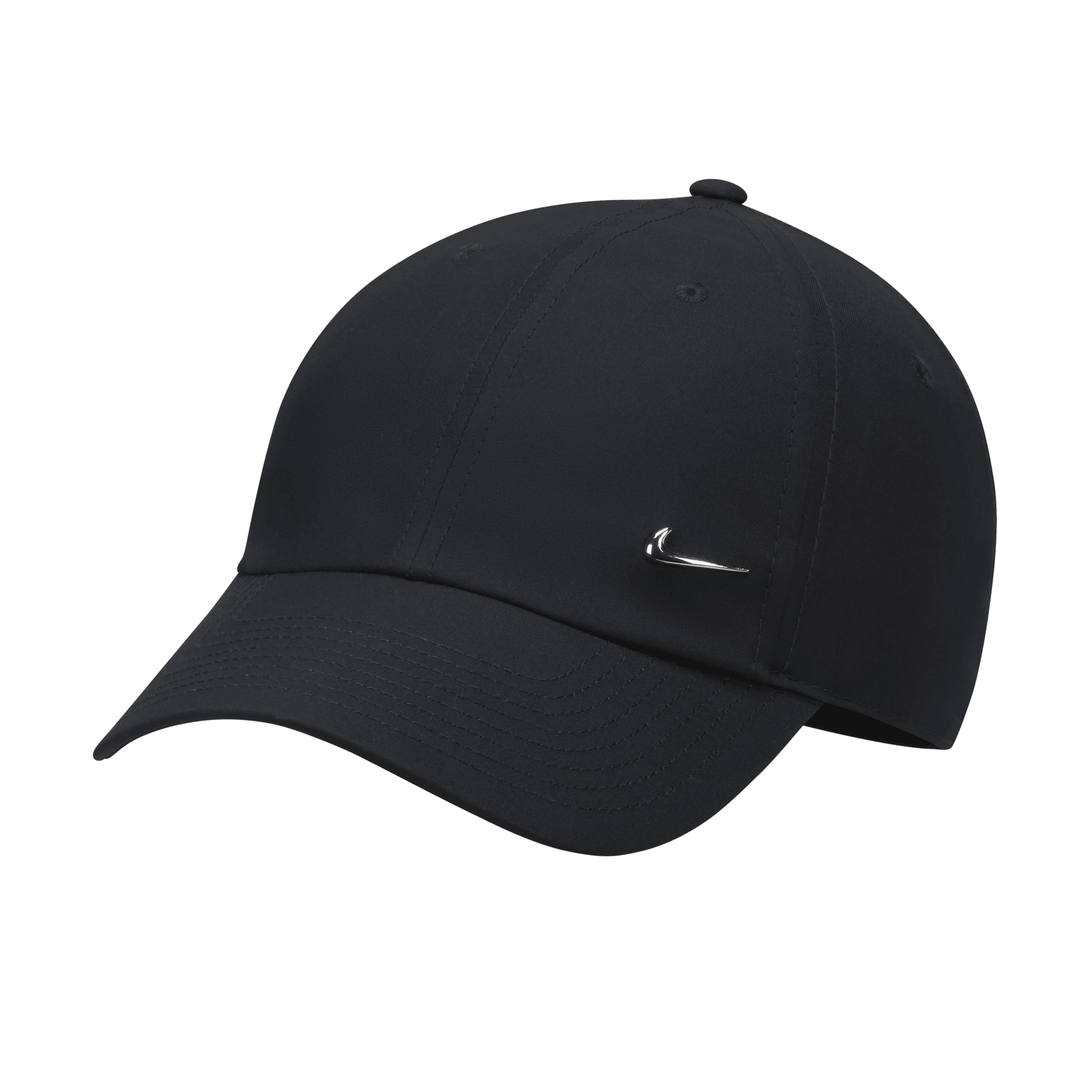 Nike Dri-FIT Club Gorra sin estructura con logotipo Swoosh metálico - Negro