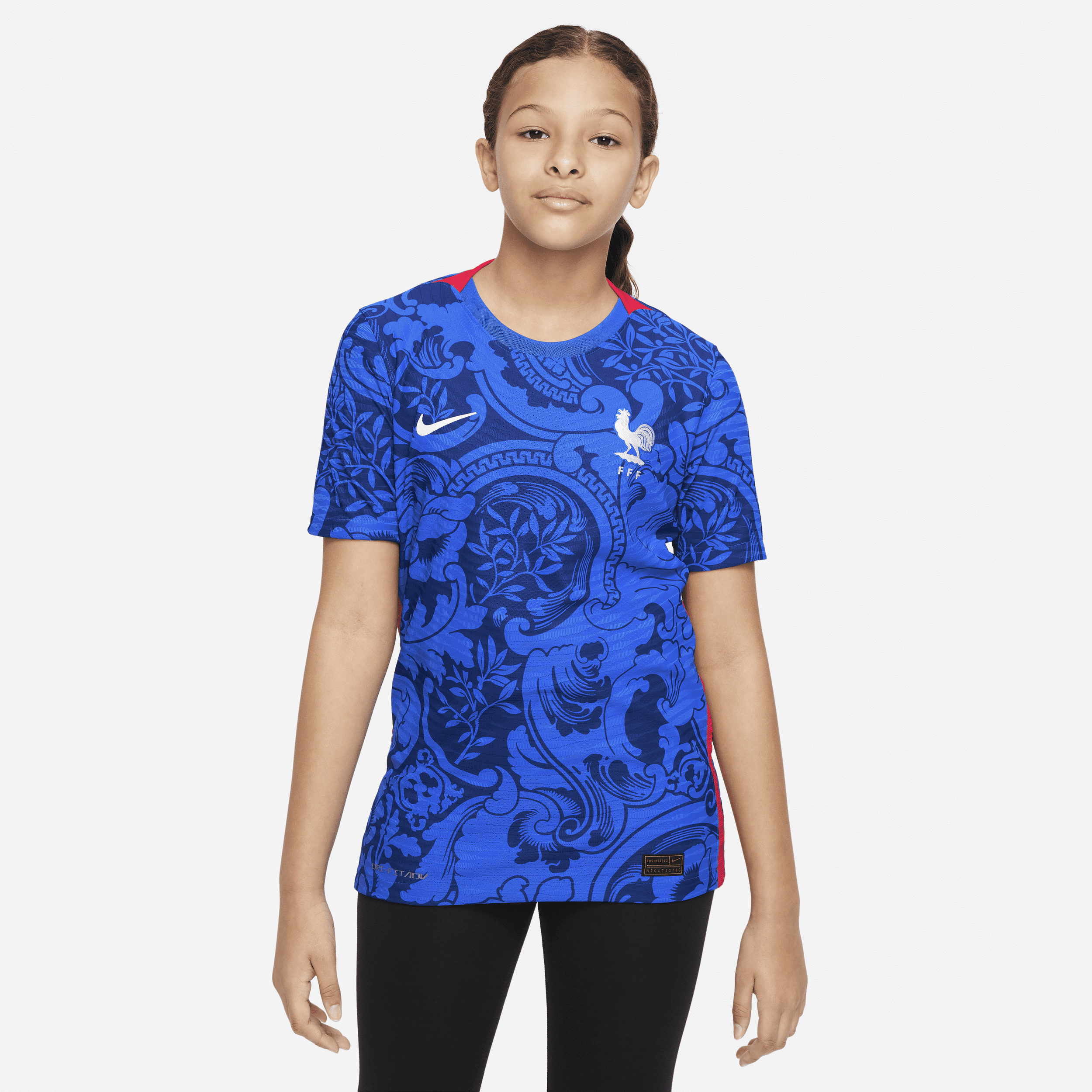 Nike FFF 2022 Vapor Match Home-fodboldtrøje til større børn - blå