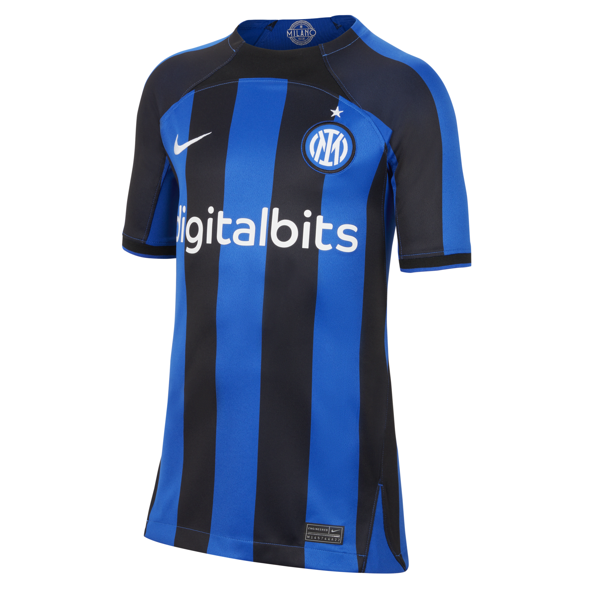 Inter Milan 2022/23 Stadium Home Nike Dri-FIT-fodboldtrøje til større børn - blå
