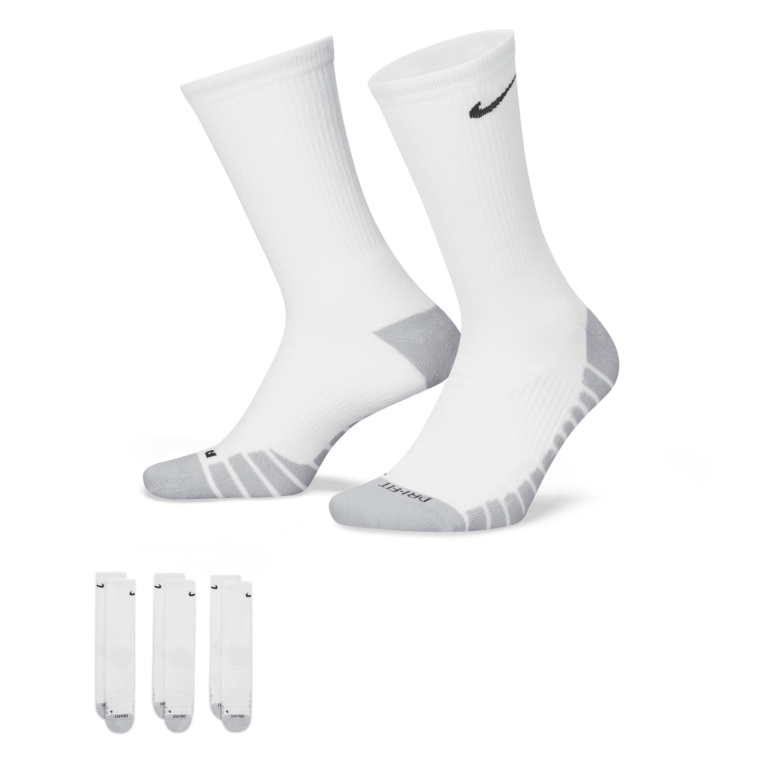 Nike Everyday Max Cushioned-crew-træningsstrømper (3 par) - hvid