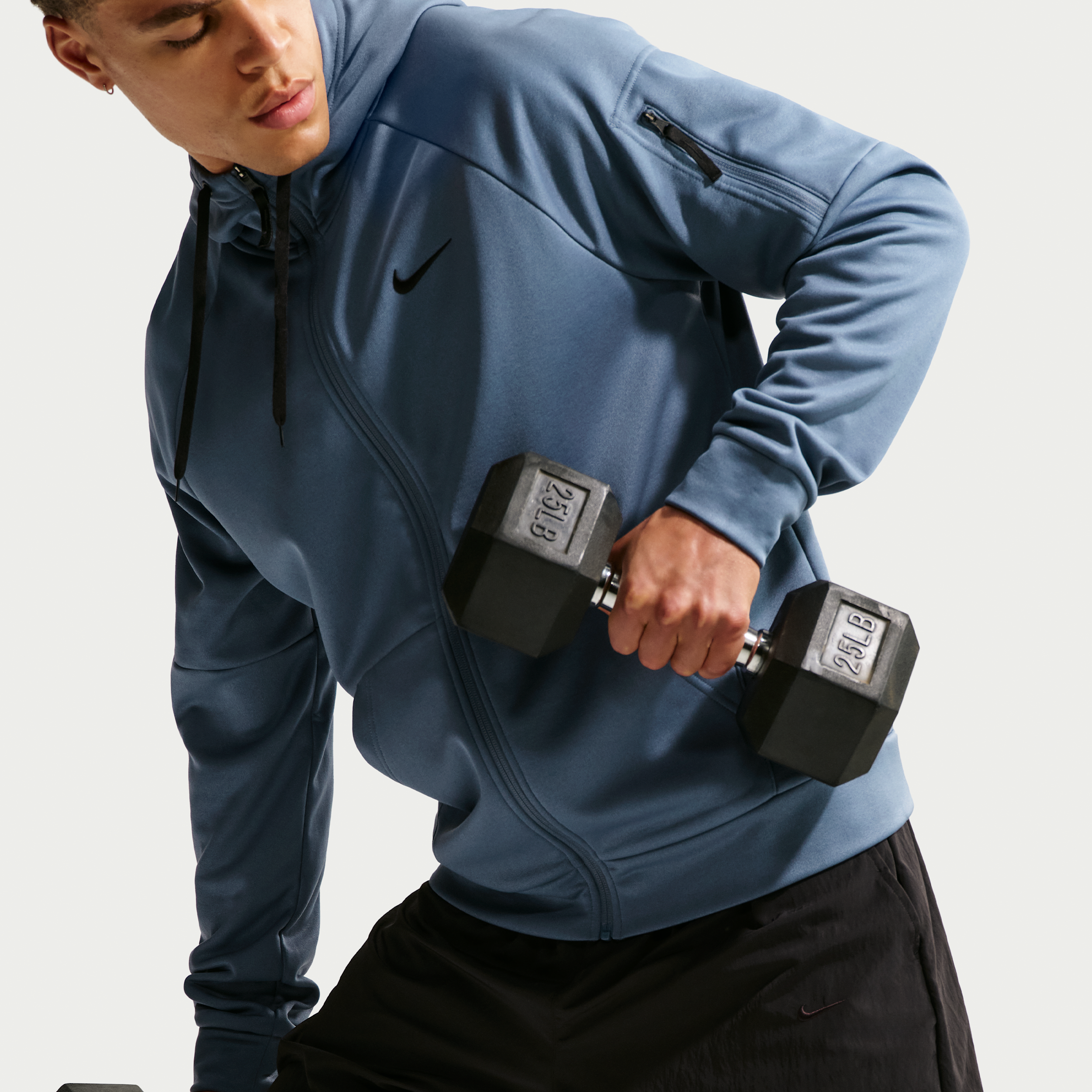 Nike Therma Men's Therma-FIT Full-Zip Fitness Top - Diffused Blue