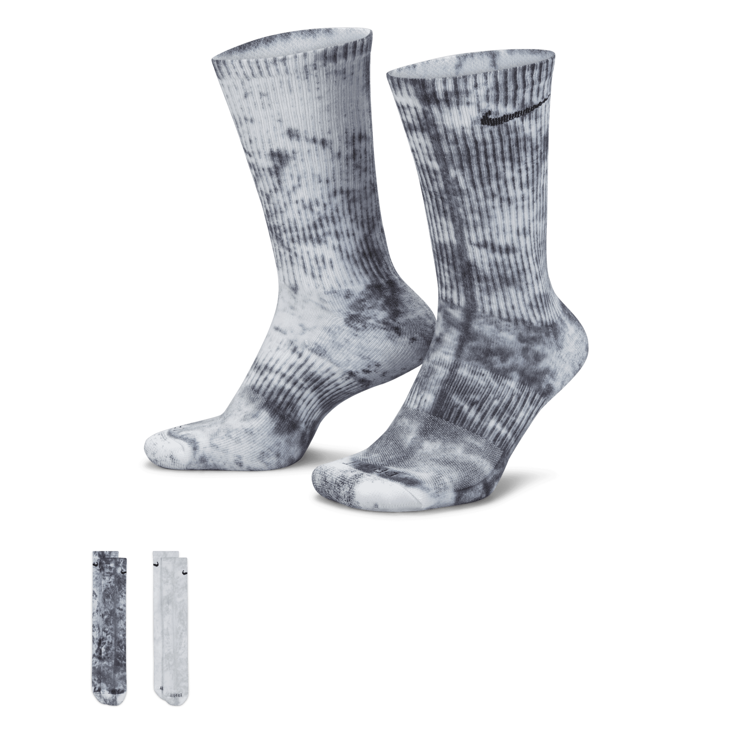 Nike Everyday Plus Crew sokken met tie-dye en demping (2 paar) - Meerkleurig