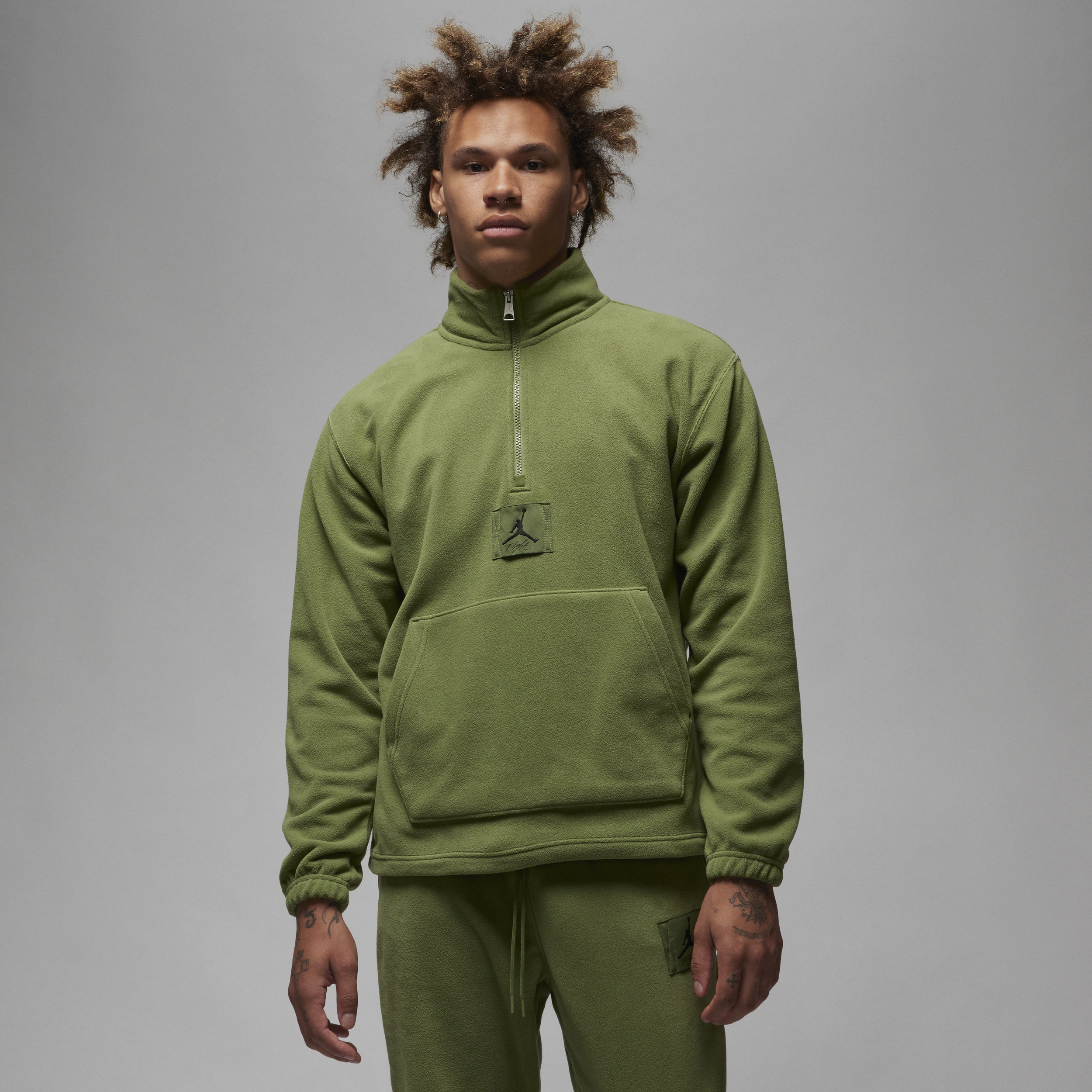 Nike Felpa in fleece con zip a metà lunghezza per l'inverno Jordan Essentials – Uomo - Verde