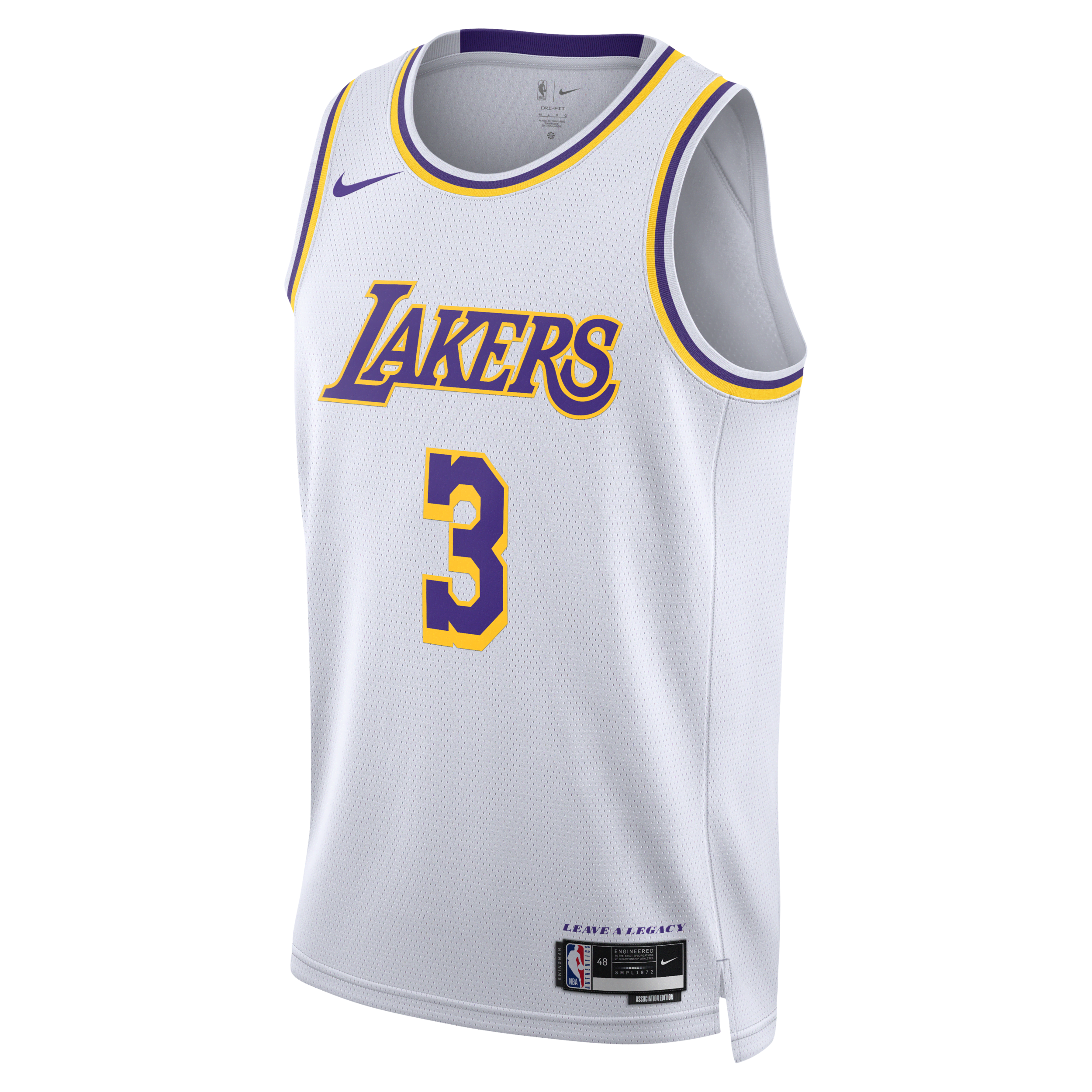 Los Angeles Lakers Association Edition 2022/23-Nike Dri-FIT NBA Swingman-trøje til mænd - hvid
