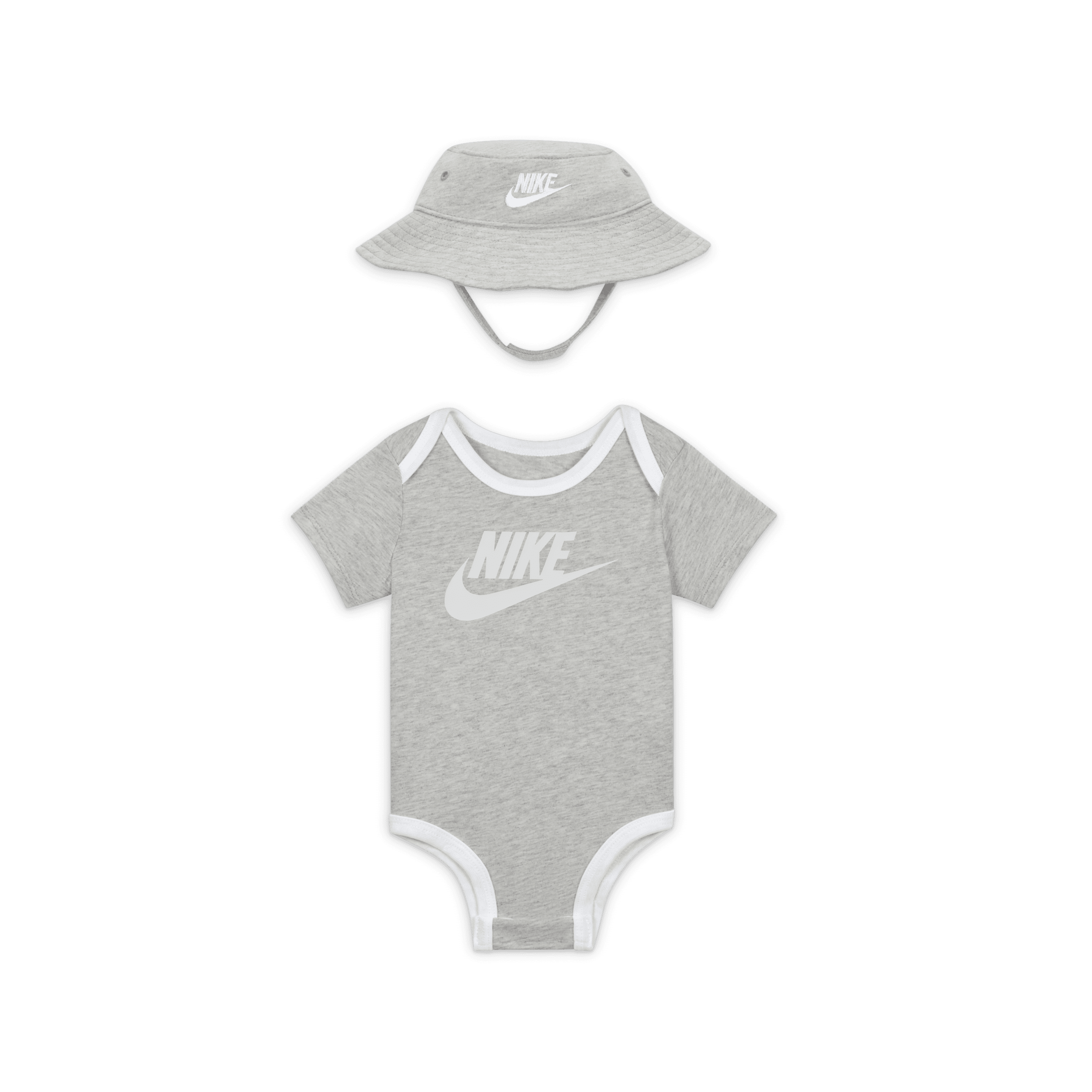 Nike Core-sæt med bøllehat og bodystocking til babyer - grå
