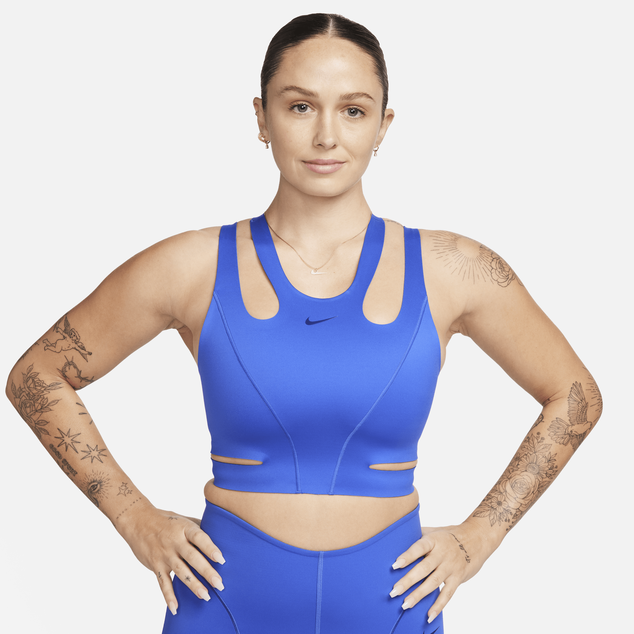 Nike FutureMove-sports-bh uden indlæg og med stropper og let støtte til kvinder - blå