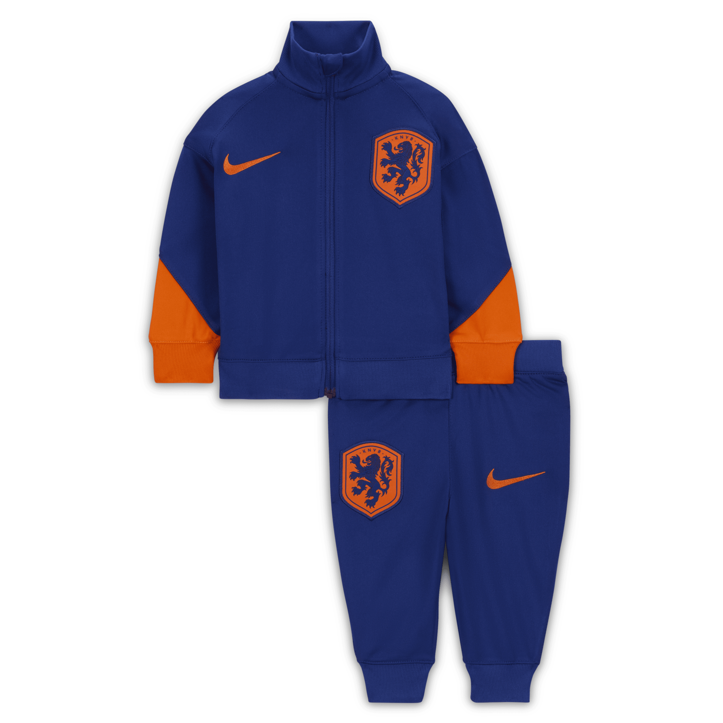 Maskinstrikket Holland Strike Nike Dri-FIT-fodboldtracksuit til babyer/småbørn - blå