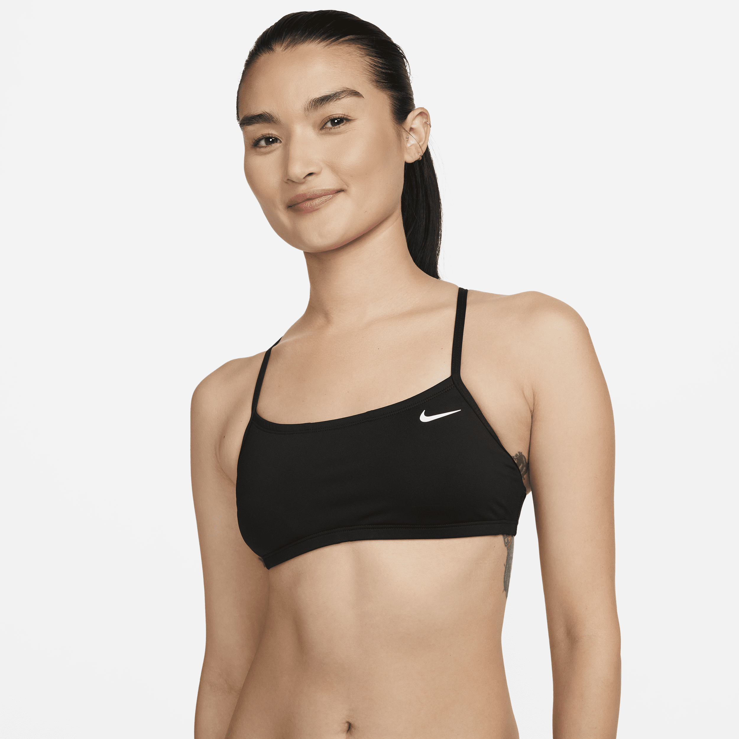 Nike Essential Parte de arriba de bikini con espalda cruzada - Mujer - Negro