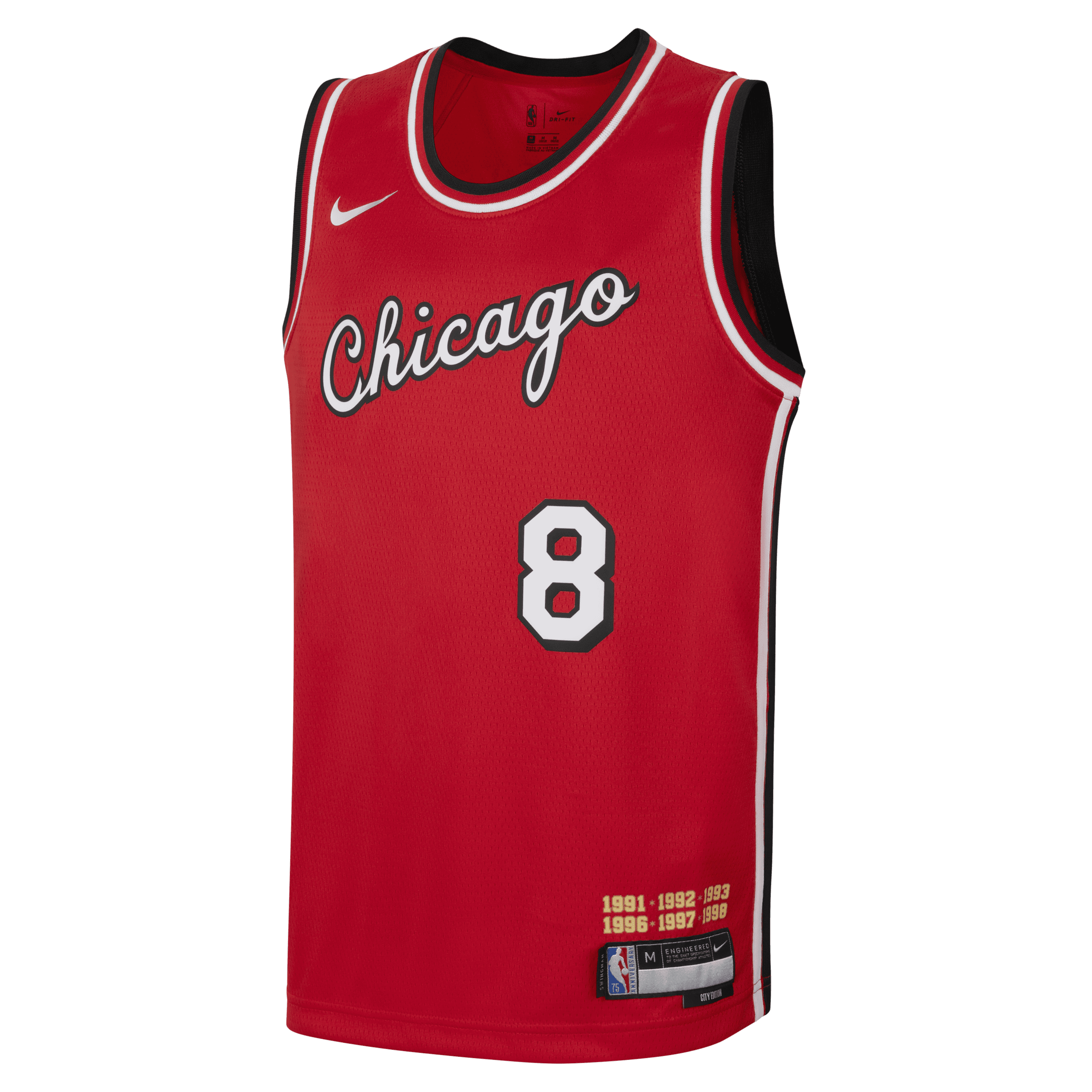 Chicago Bulls Nike Dri-FIT NBA Swingman-trøje til større børn - rød
