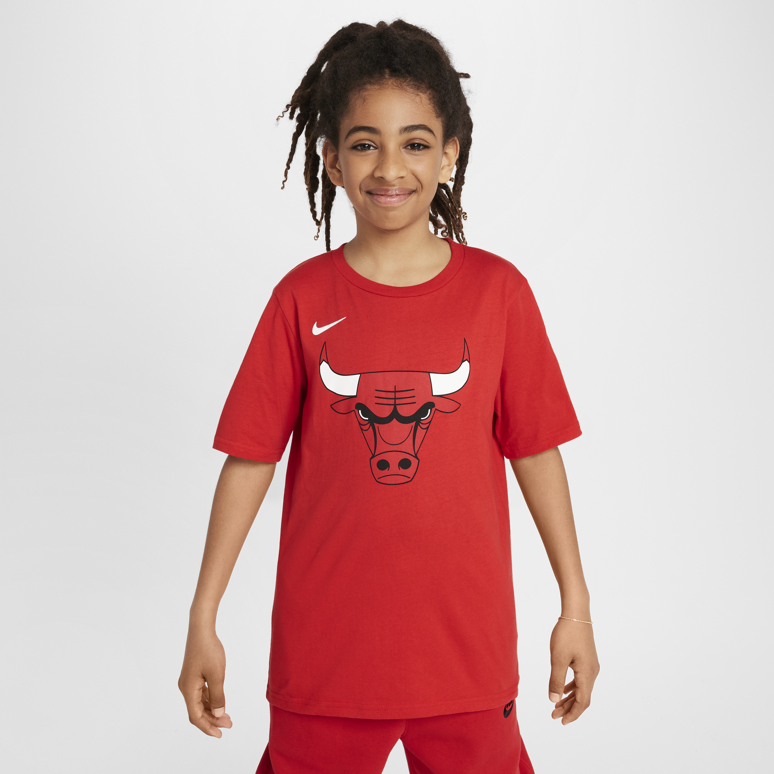 Chicago Bulls Essential Nike NBA Logo-T-shirt til større børn (drenge) - rød