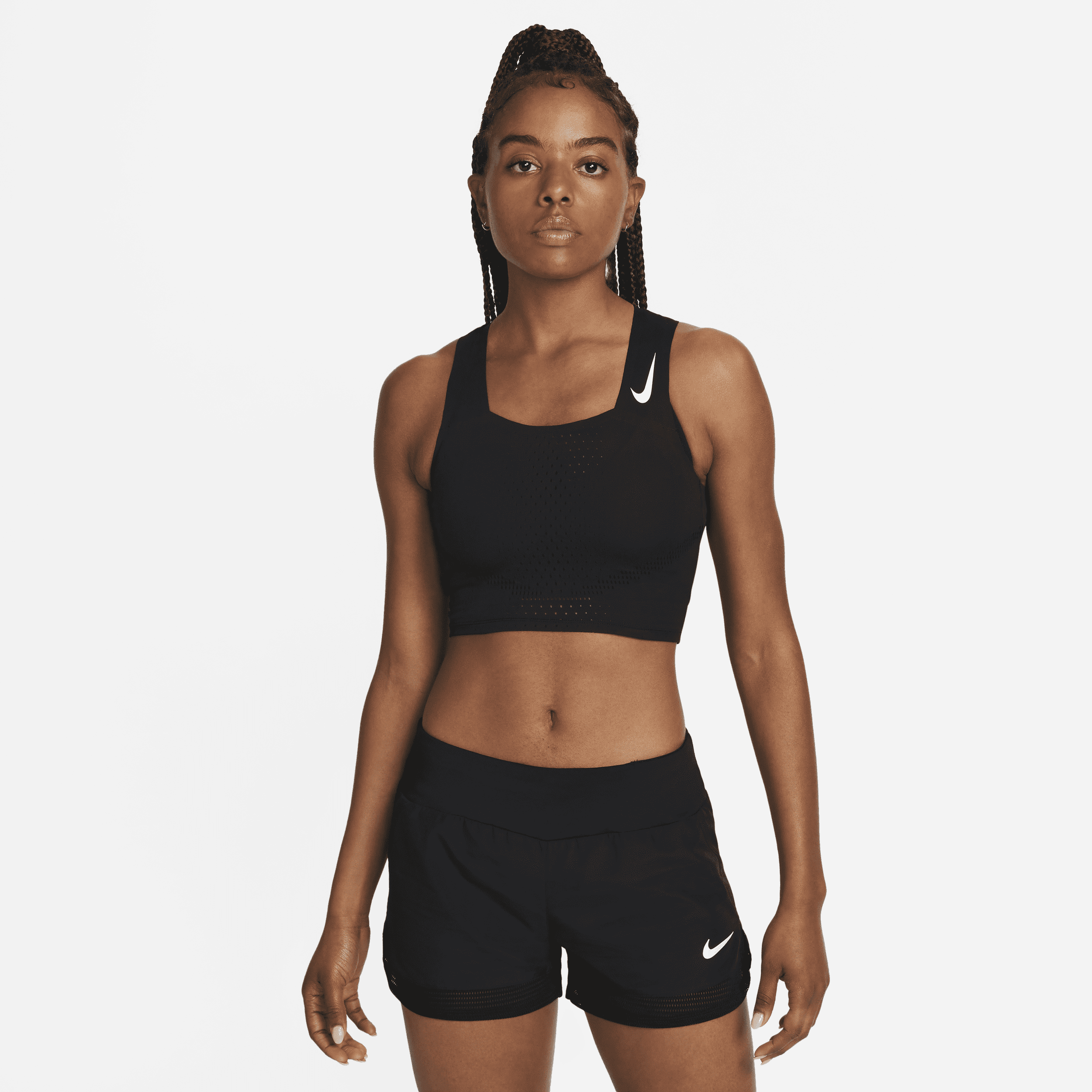 Nike Dri-FIT ADV AeroSwift-løbe-croptop til kvinder - sort
