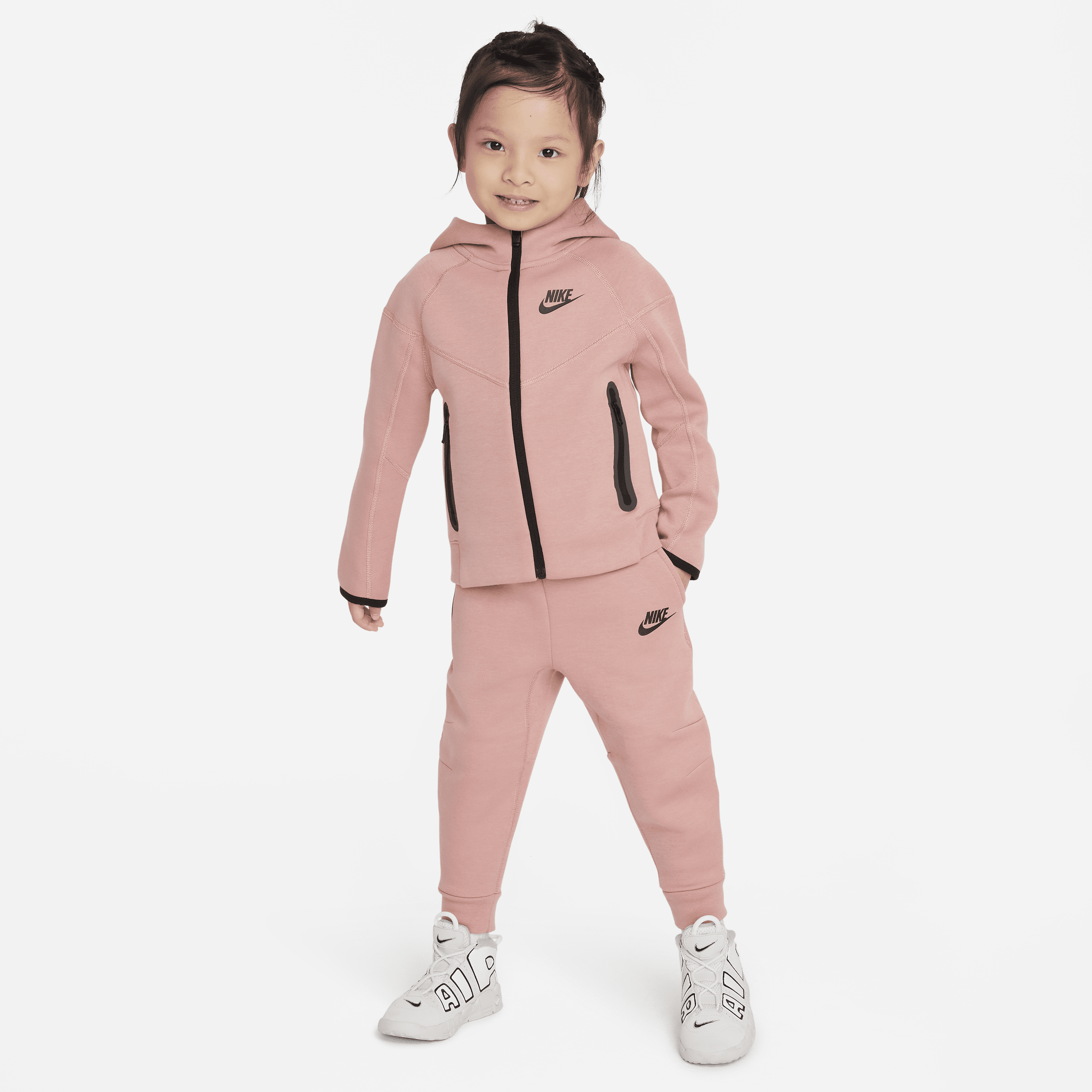Nike Sportswear Tech Fleece Full-Zip Set tweedelige hoodieset voor peuters - Roze