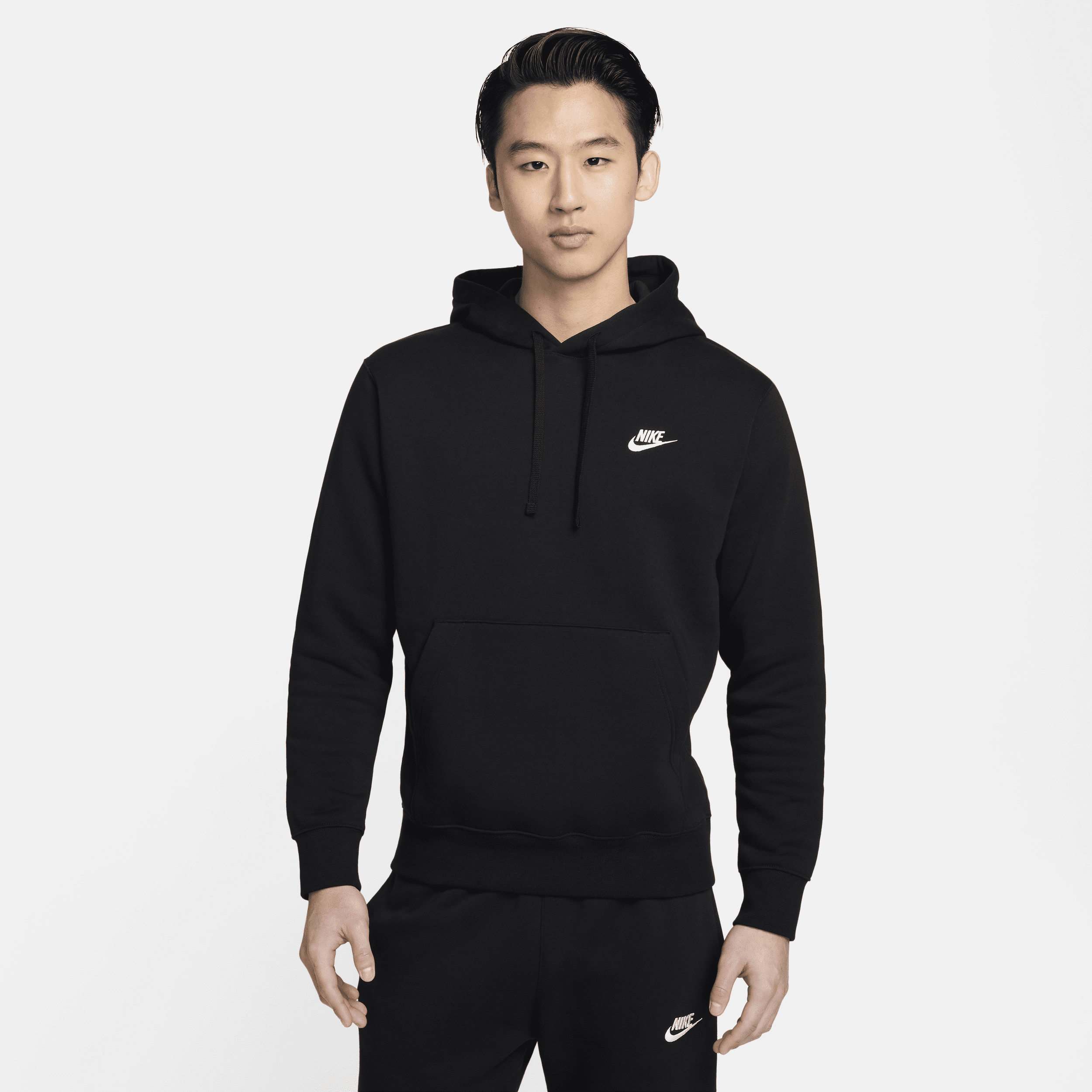 Nike Sportswear Club Fleece-pulloverhættetrøje - sort