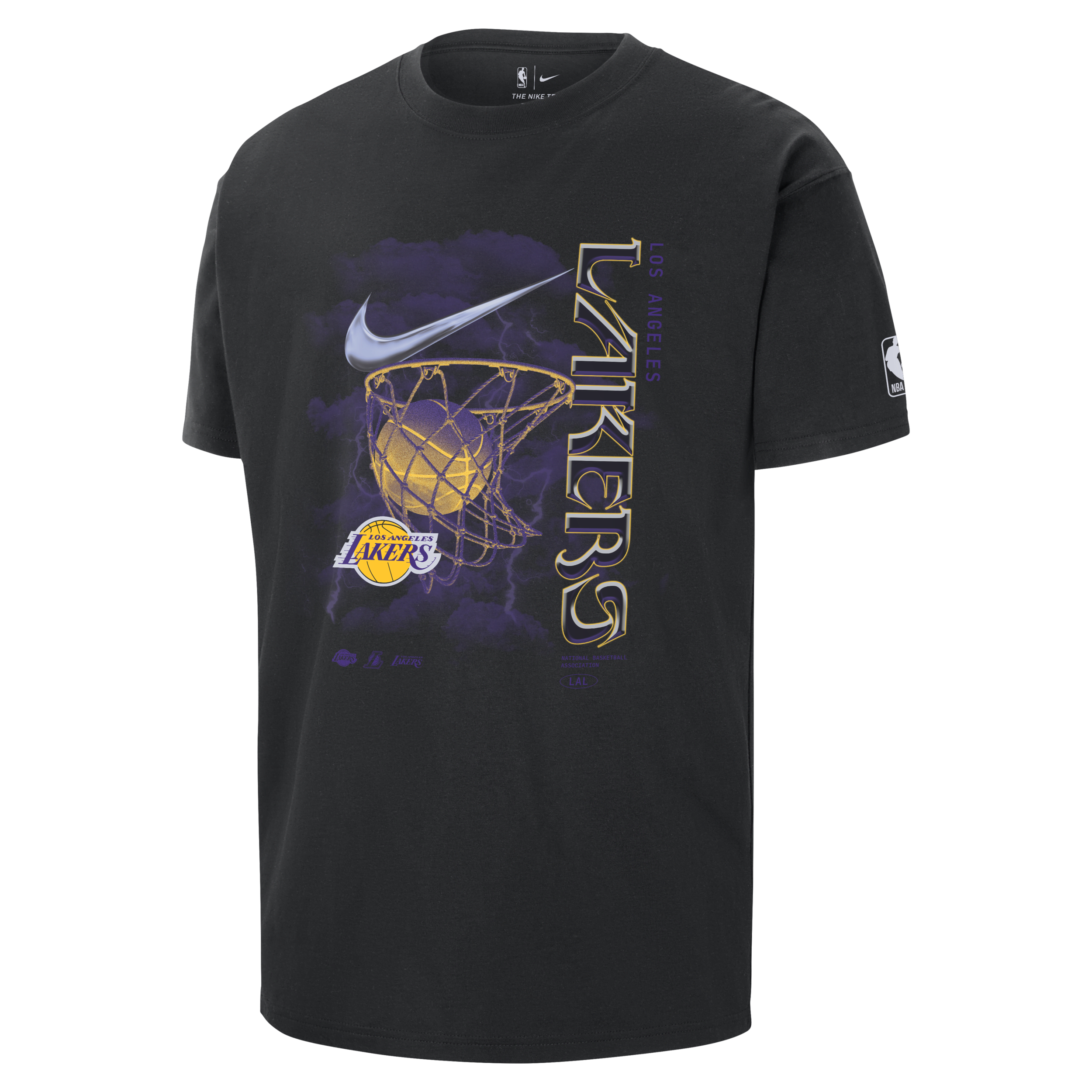 Los Angeles Lakers Courtside Max90 Nike NBA-T-shirt til mænd - sort