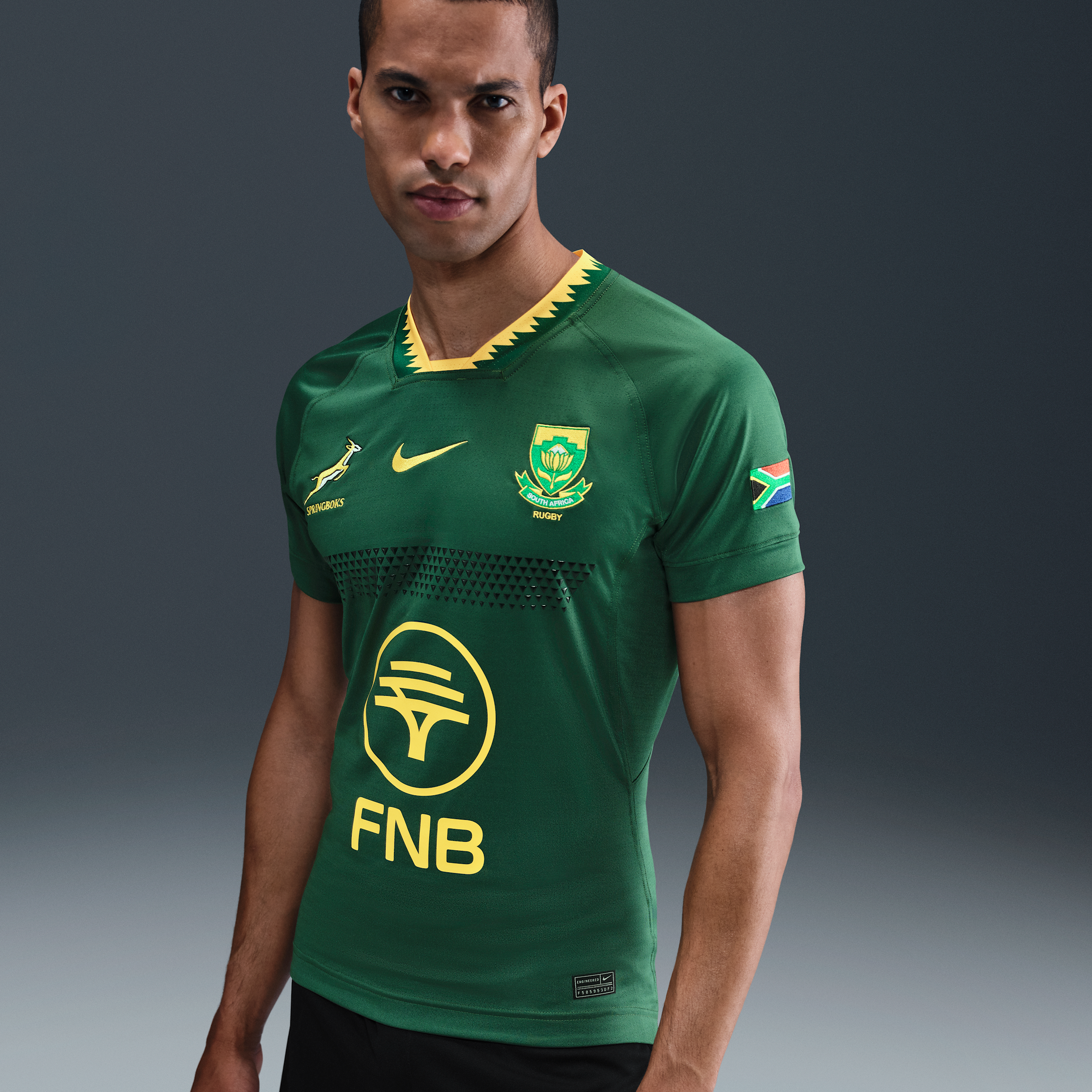 Maglia da rugby ufficiale Nike Springboks 2025/26 Match da uomo – Home - Verde