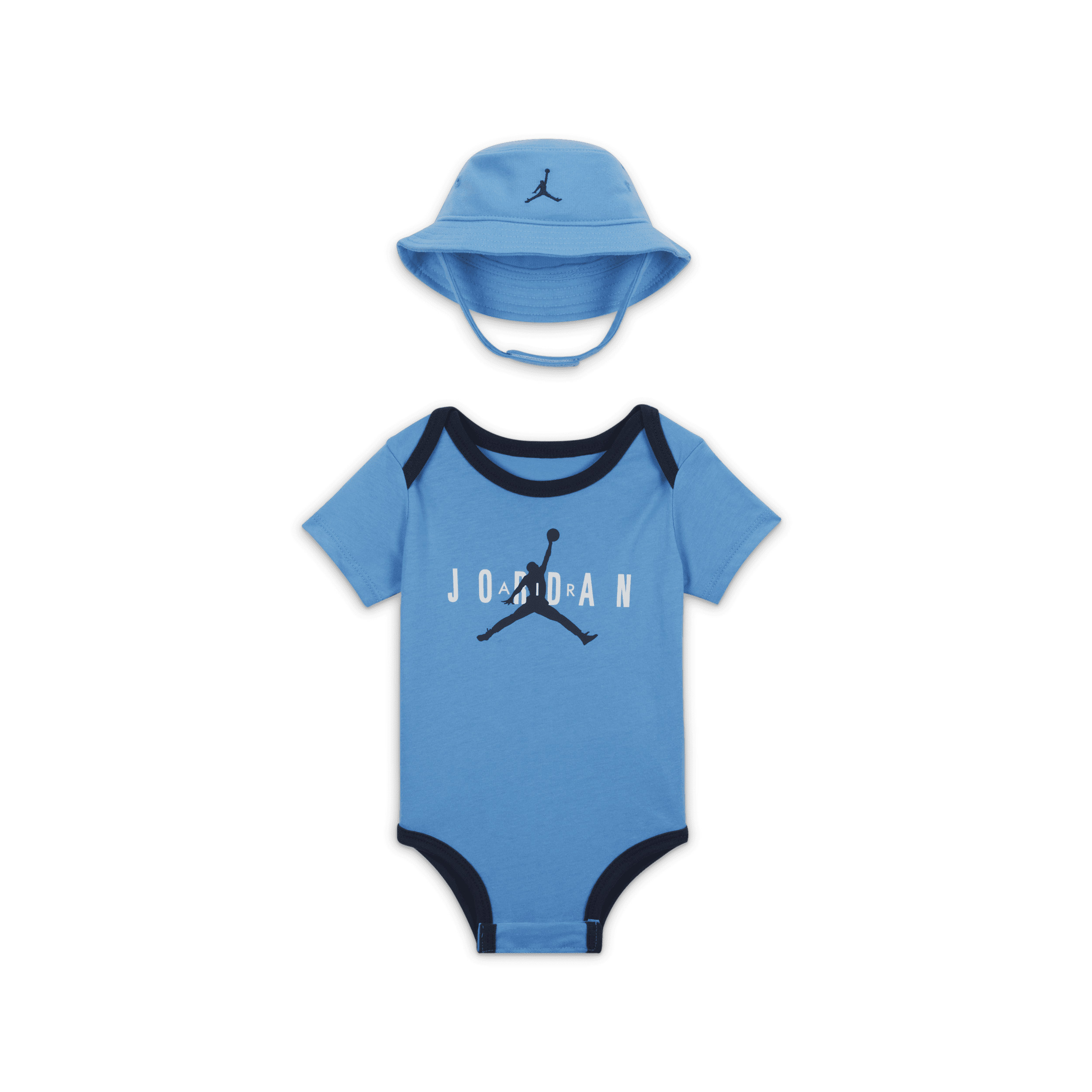 Jordan Jumpman Bucket Hat and Bodysuit Set-bodysuitsæt til babyer (0-6 mdr.) - blå