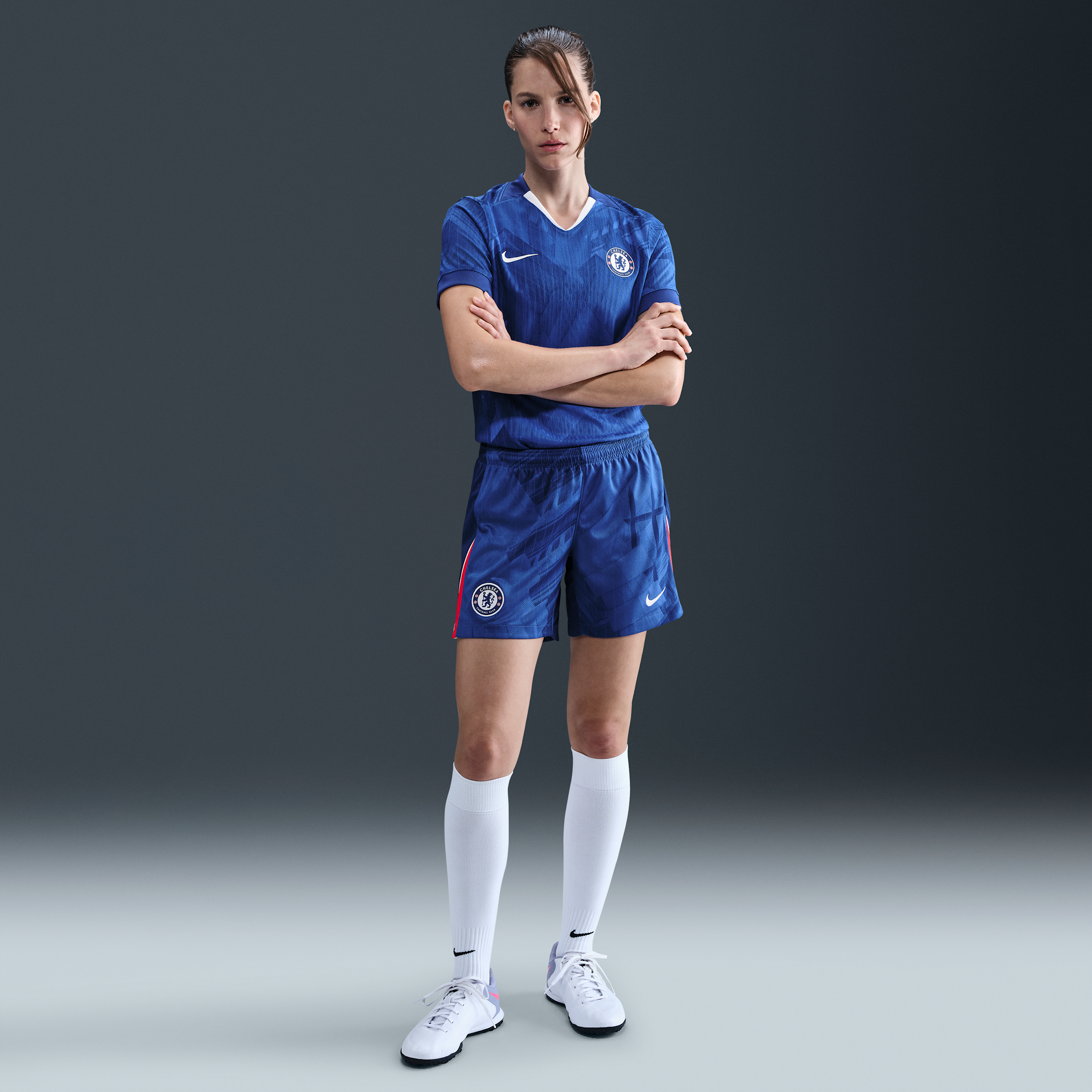 Shorts da calcio replica Nike Dri-FIT Chelsea FC 2025/26 da donna – Home - Blu