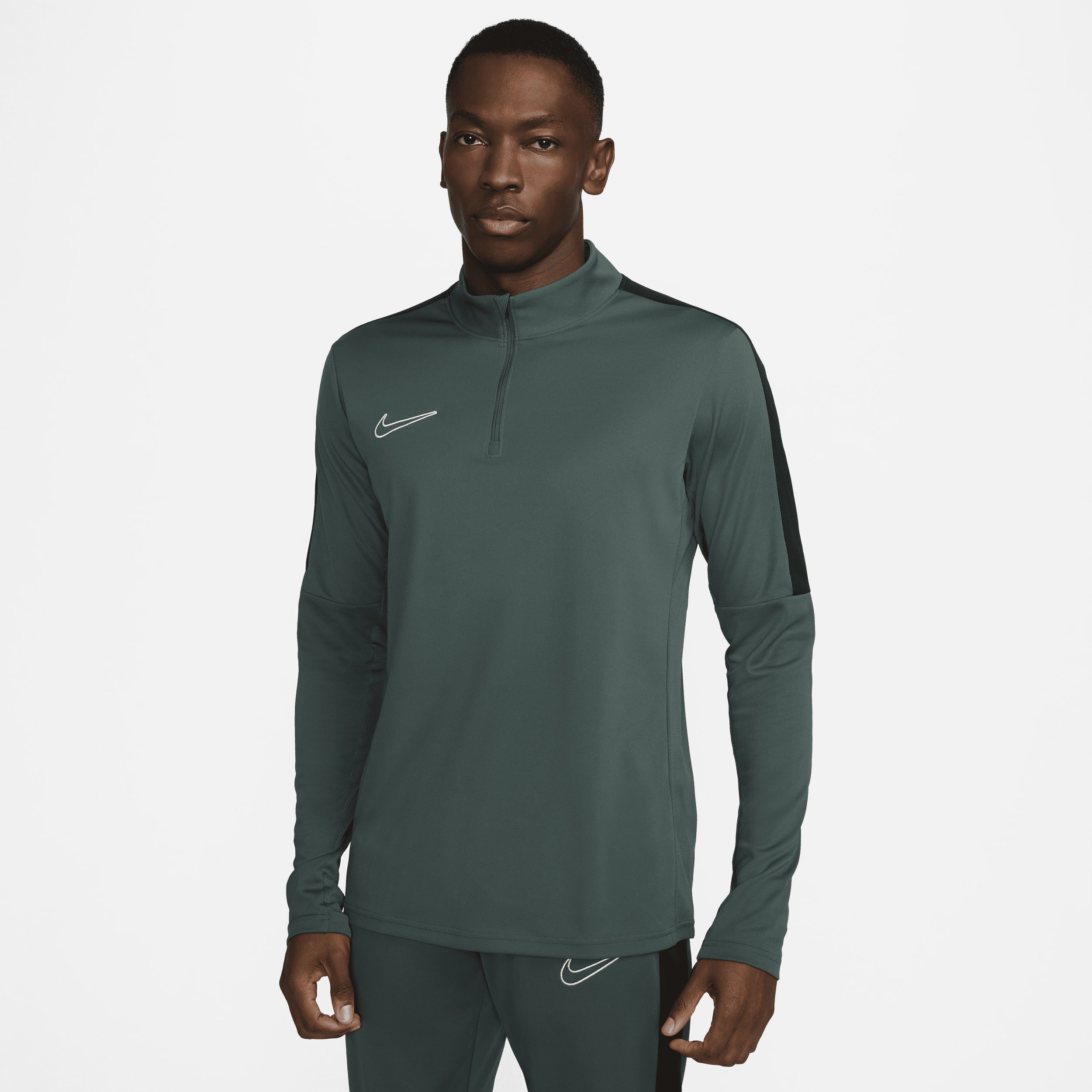 Nike Academy Dri-FIT-fodboldtrøje med 1/2 lynlås til mænd - grøn