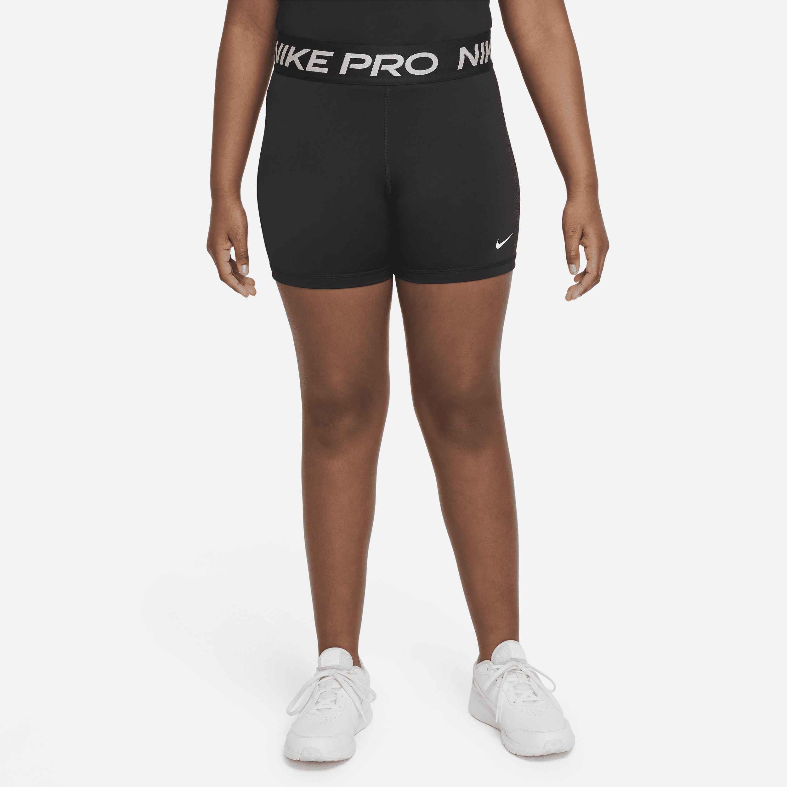 Nike Pro Dri-FIT-shorts til større børn (piger) (udvidet størrelse) - sort