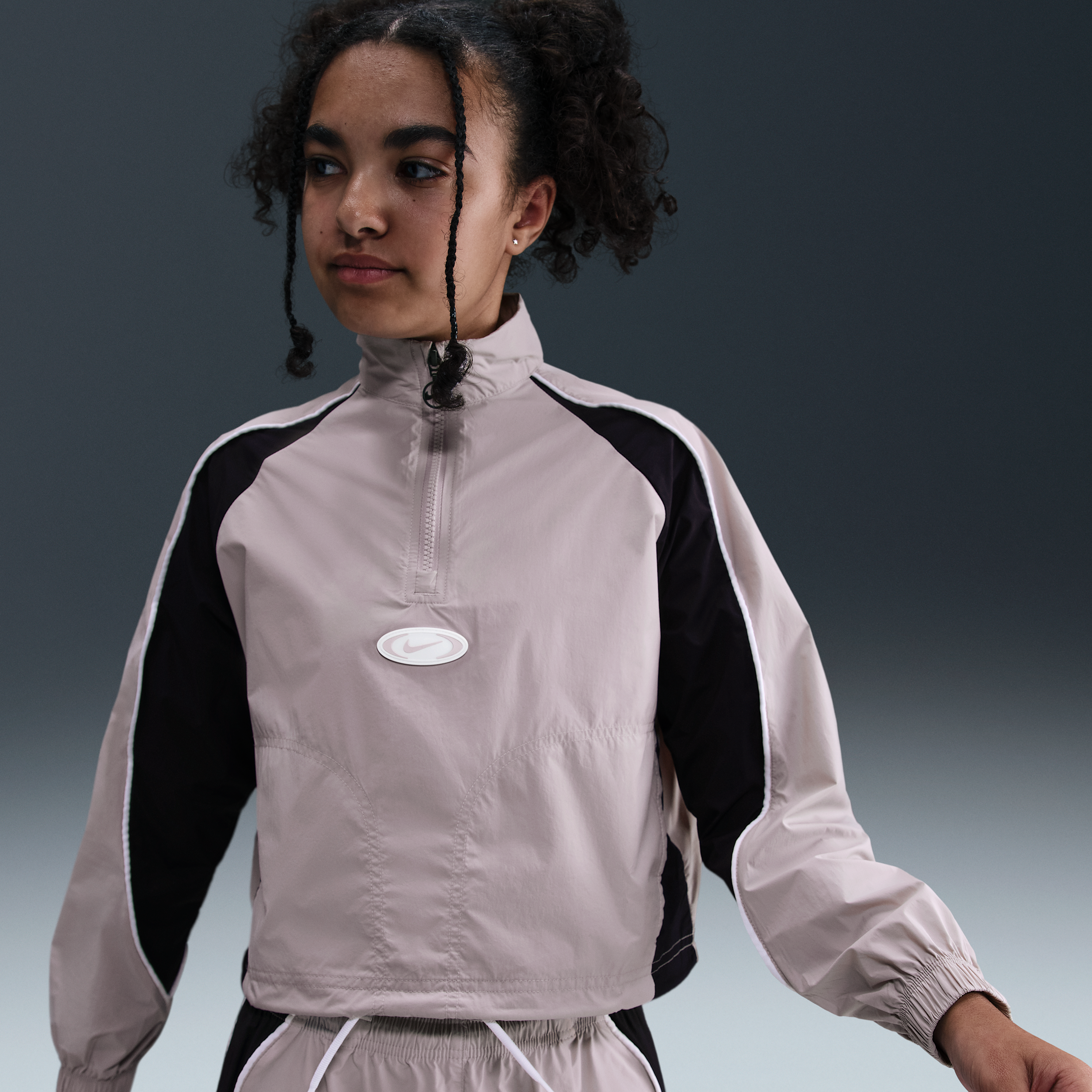 Track jacket con zip a 1/4 Nike – Bambina/Ragazza - Viola