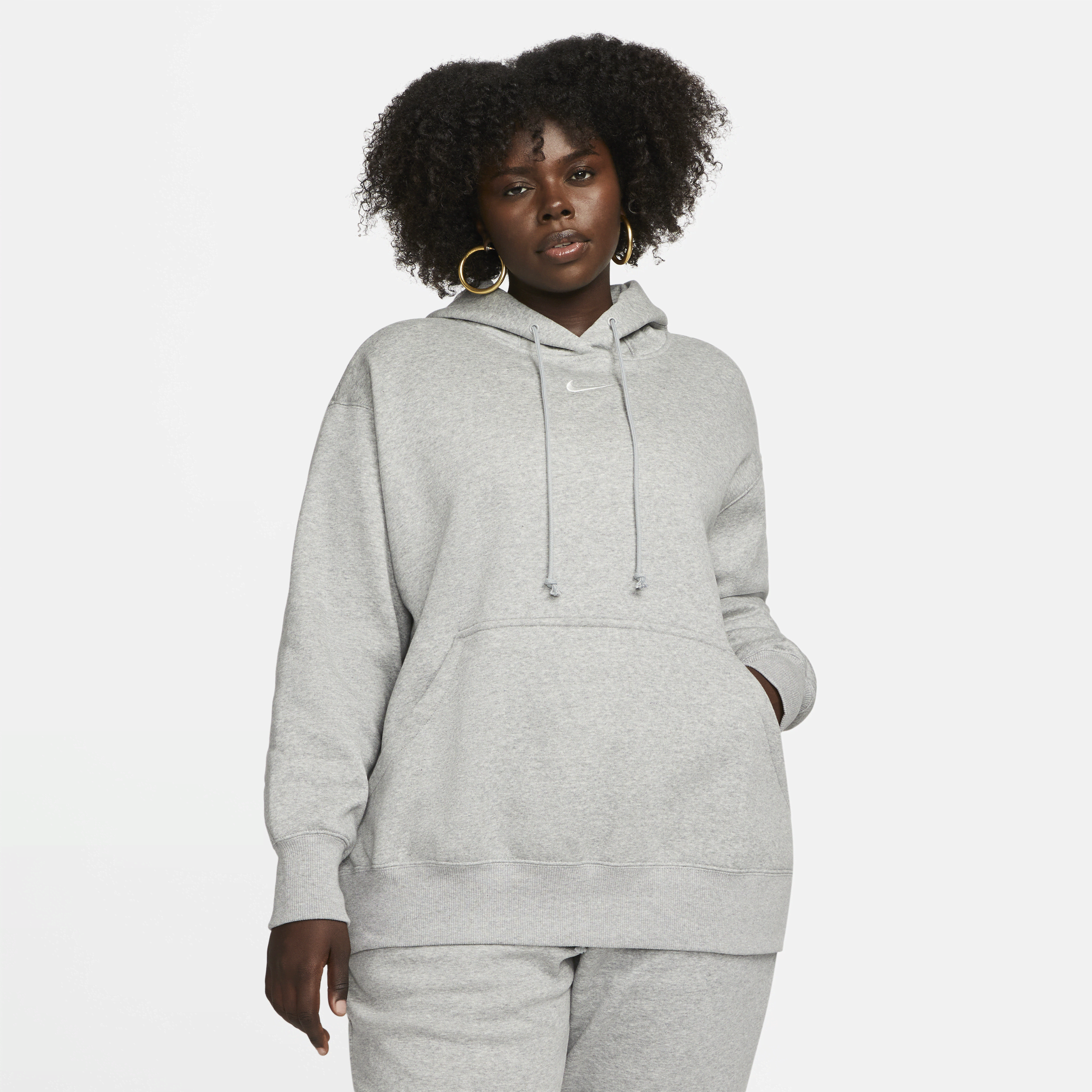 Nike Sportswear Phoenix Fleece oversized hoodie voor dames (Plus Size) - Grijs